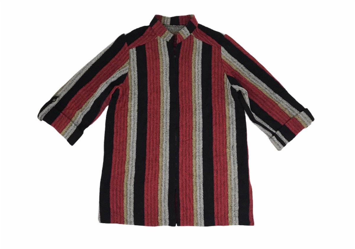 Designer × Vintage Vintage Knitwear Zip Up Style Striped Block Design Size US M / EU 48-50 / 2 - 1 Thumbnail