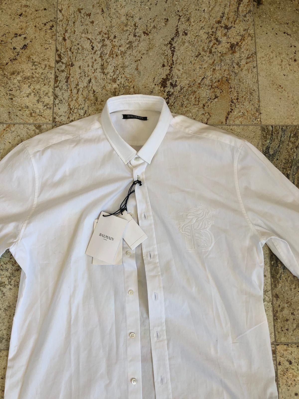 Balmain Dragon Embroidered B Logo Button Up in White Size US M / EU 48-50 / 2 - 9 Thumbnail