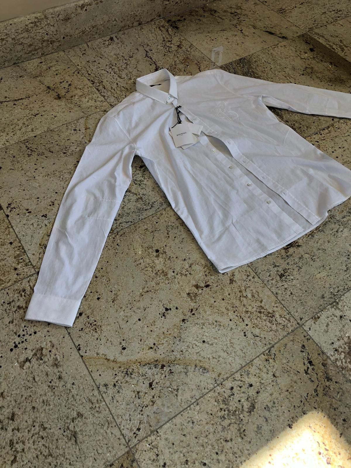 Balmain Dragon Embroidered B Logo Button Up in White Size US M / EU 48-50 / 2 - 2 Thumbnail