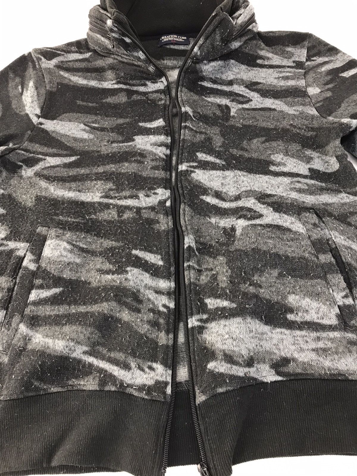 Japanese Brand × Vintage Creation Cube Camo Wool Sweatshirt Zip Up Inspired Designer Size US M / EU 48-50 / 2 - 3 Thumbnail