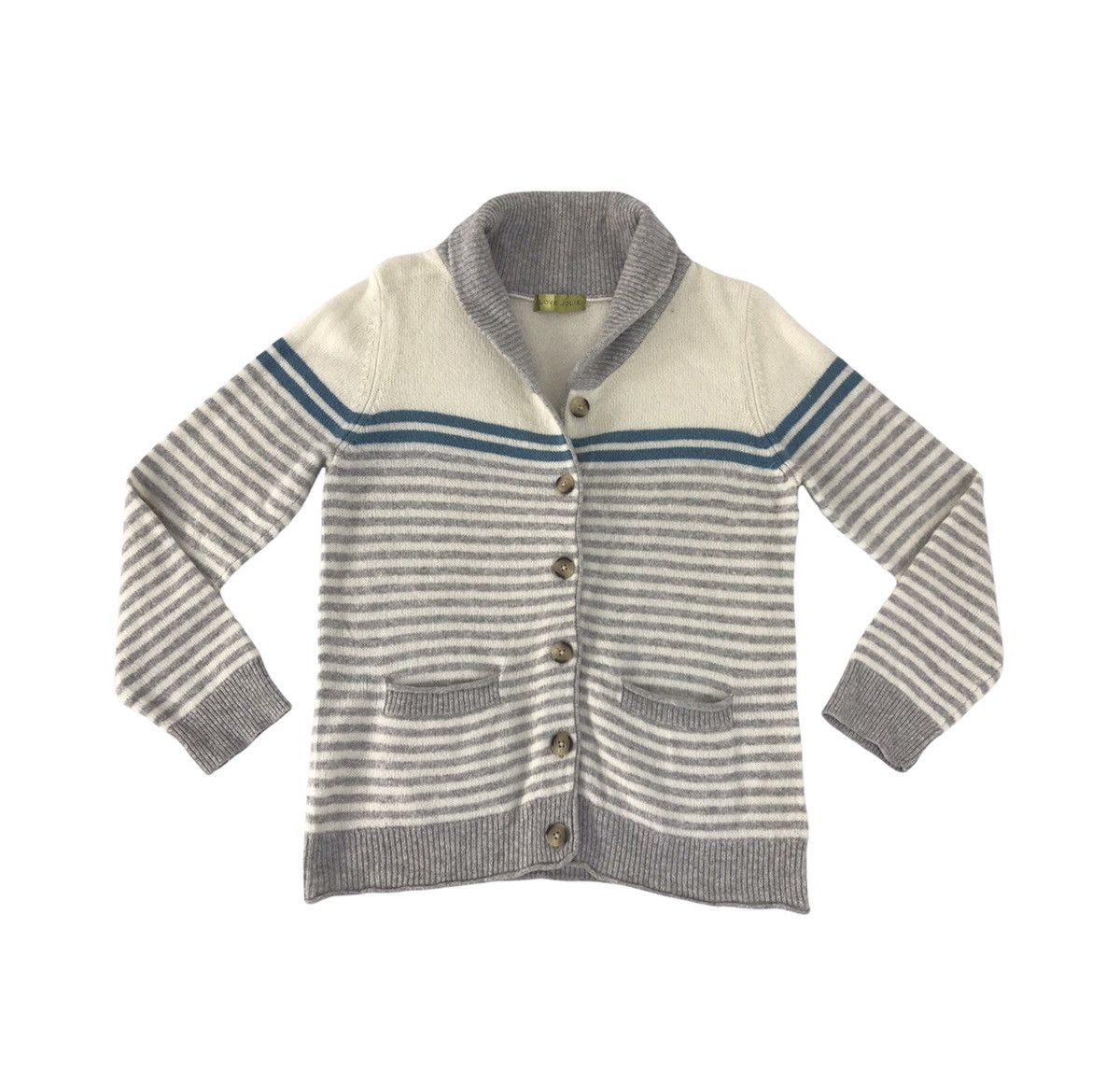 Japanese Brand × Vintage Love Jolie Knitwear Cardigan Shirt Button Down Striped Size S / US 4 / IT 40 - 1 Thumbnail