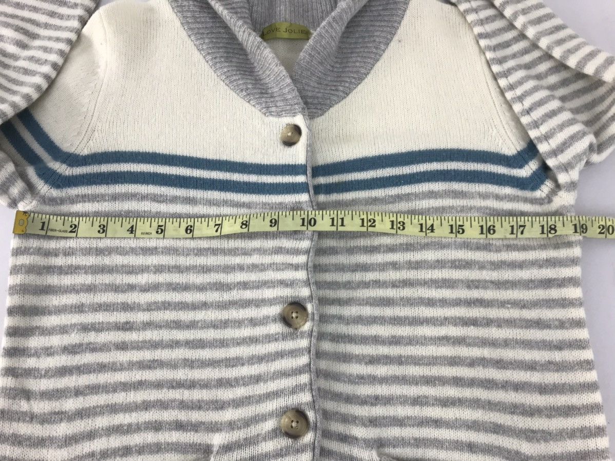Japanese Brand × Vintage Love Jolie Knitwear Cardigan Shirt Button Down Striped Size S / US 4 / IT 40 - 8 Thumbnail