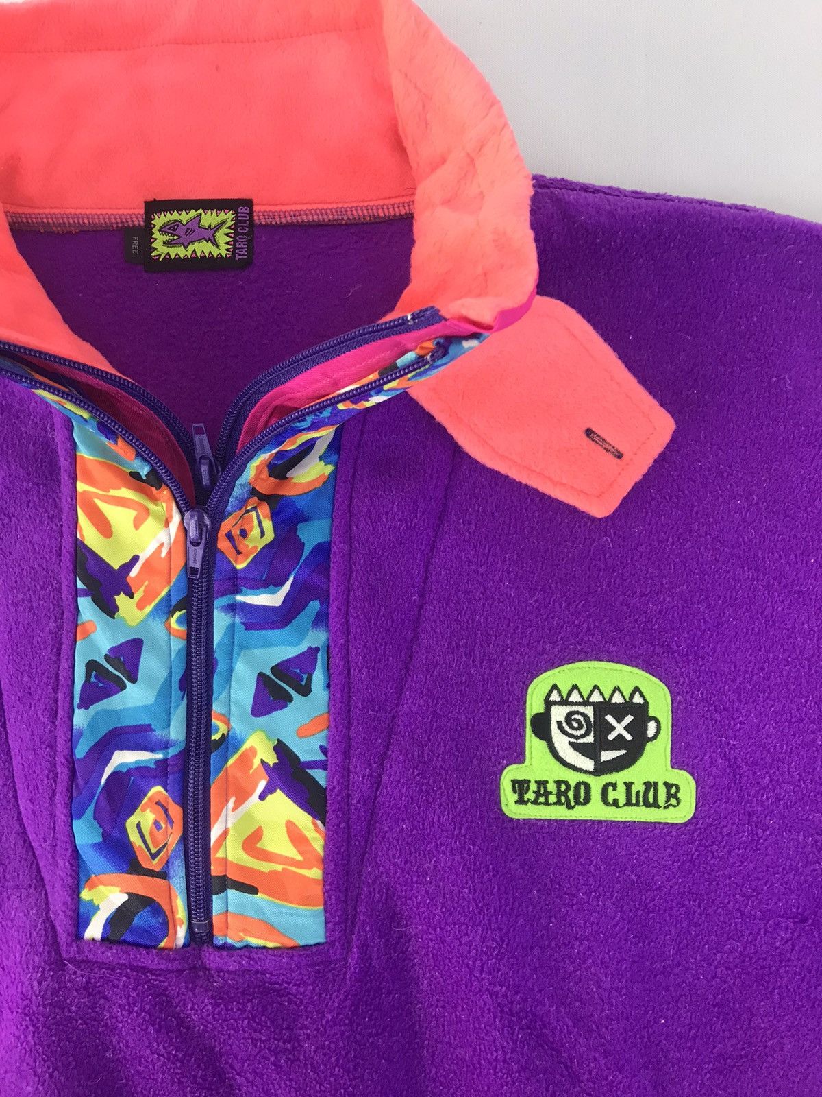 Japanese Brand × Vintage Taro Club Fleece Fluffy Half Zip Multicolour Design Size US L / EU 52-54 / 3 - 3 Thumbnail