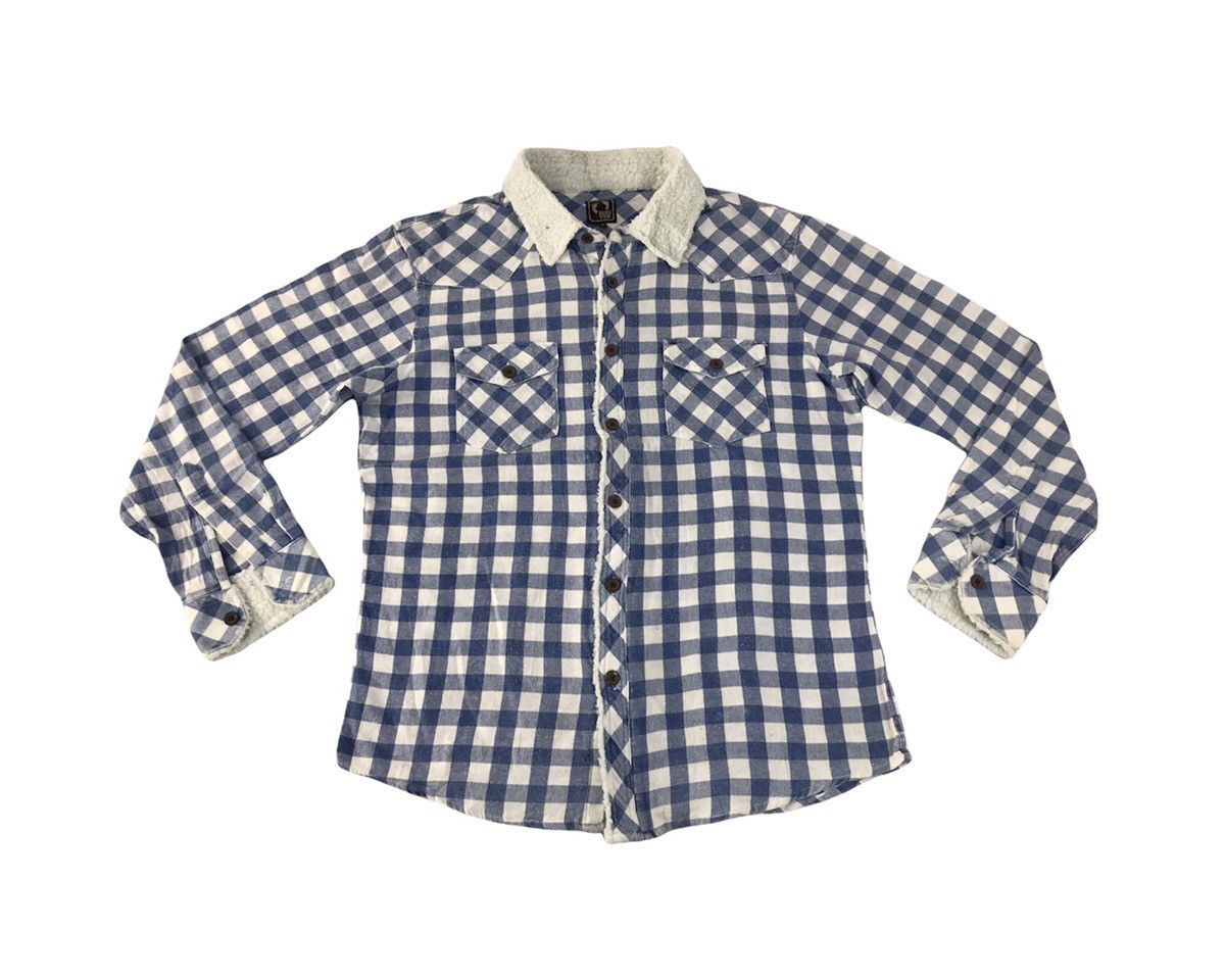 Hang Ten × Vintage Hang Ten Flannel Plaid Checked Double Pocket Sherpa Inner Size L / US 10 / IT 46 - 1 Thumbnail