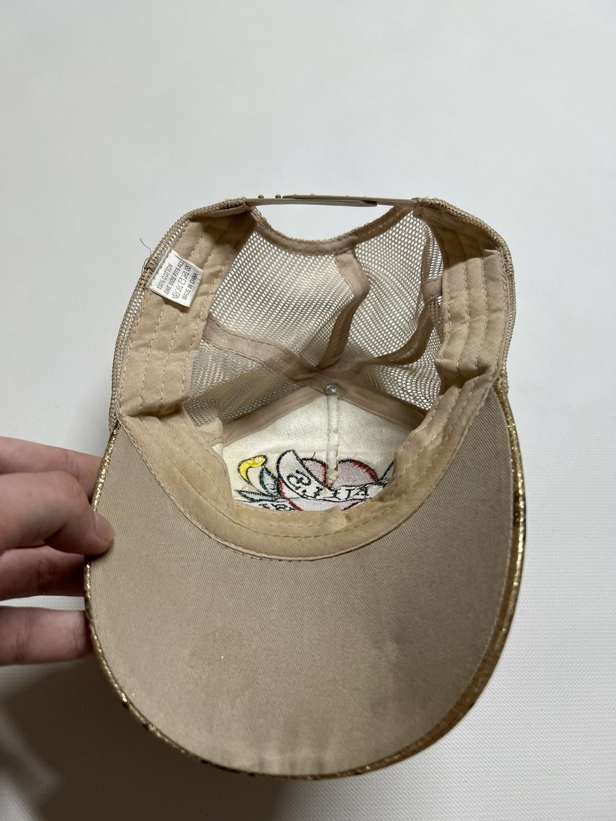 Ed Hardy Vintage Y2k Gold Ed Hardy All Over Print Cap 00’s Size ONE SIZE - 4 Thumbnail