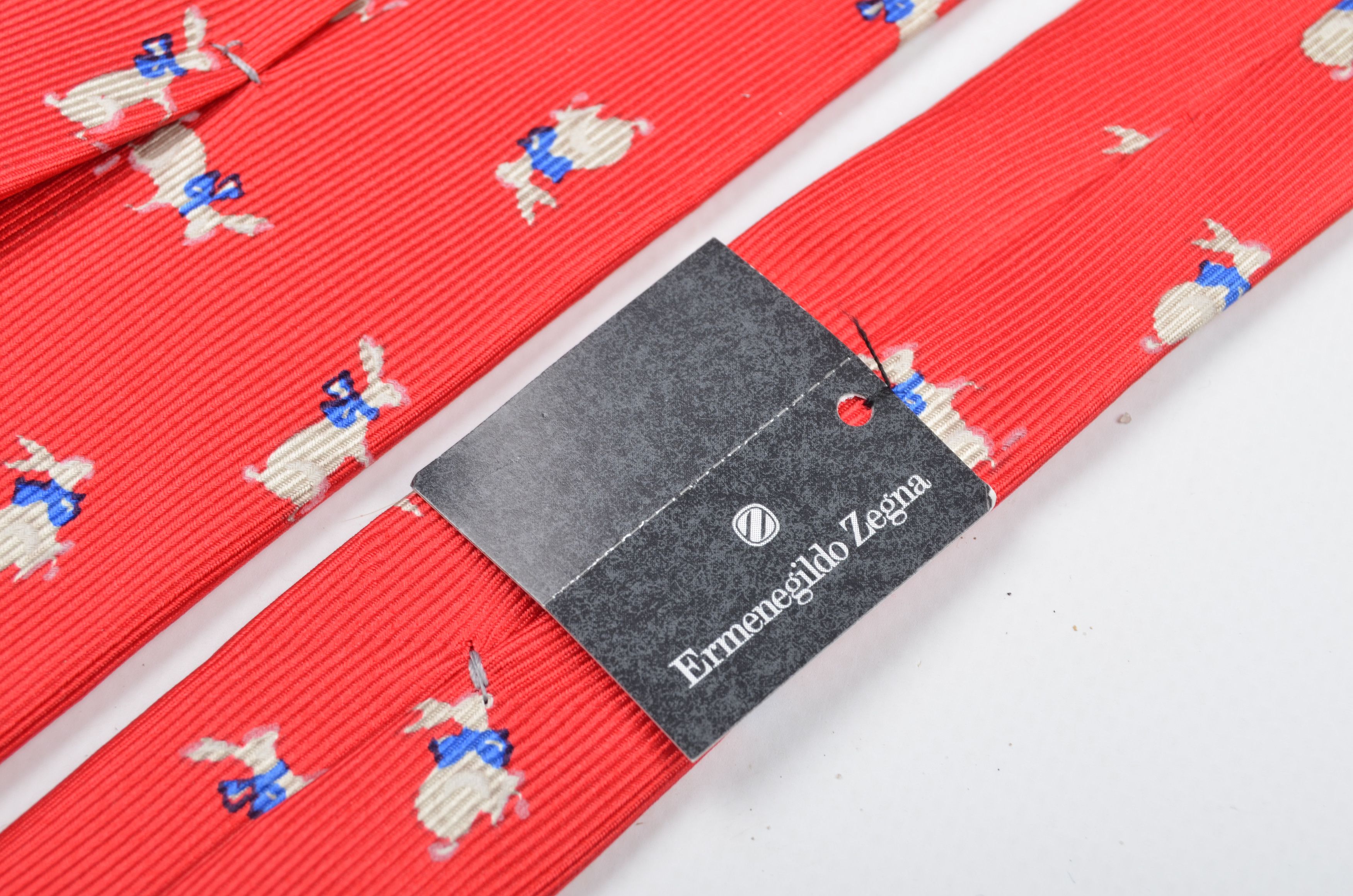 Ermenegildo Zegna Ermenegildo Zegna Silk Bunnies Printed Tie Size ONE SIZE - 4 Thumbnail