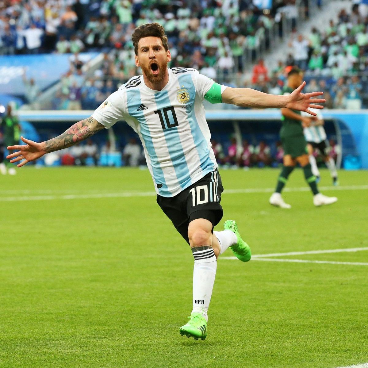 Adidas ARGENTINA ADIDAS 2018 WORLD CUP SOCCER HOME JERSEY #10 MESSI Size US XS / EU 42 / 0 - 14 Thumbnail