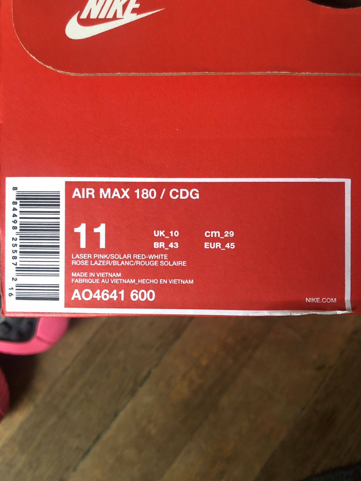 Comme des Garcons × Comme des Garcons Homme Plus × Nike Nike Air Max 180 X comme des garçons homme plus Size US 11 / EU 44 - 9 Thumbnail