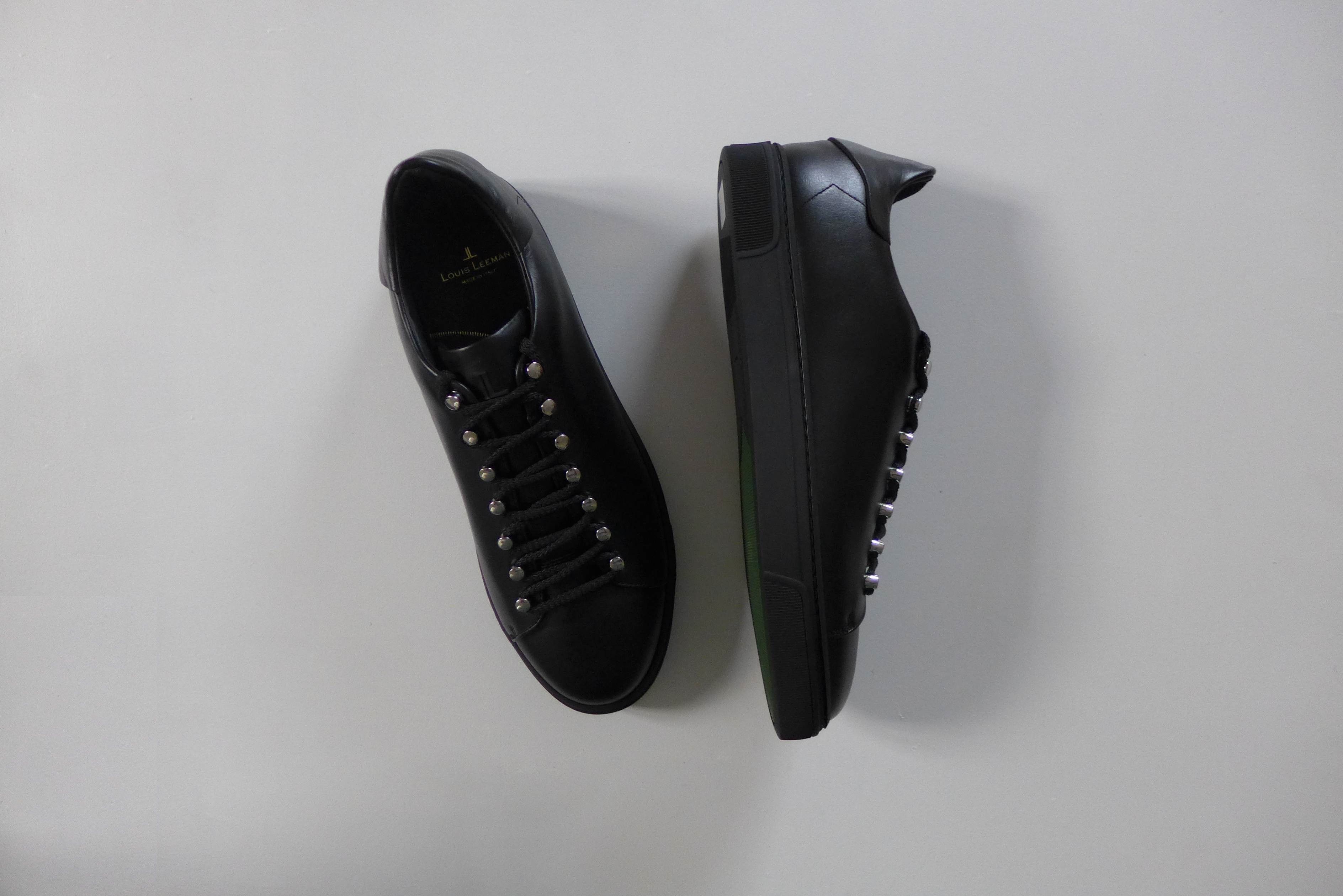 image of Louis Leeman Sneakers - Black Leather, Men's (Size 11)