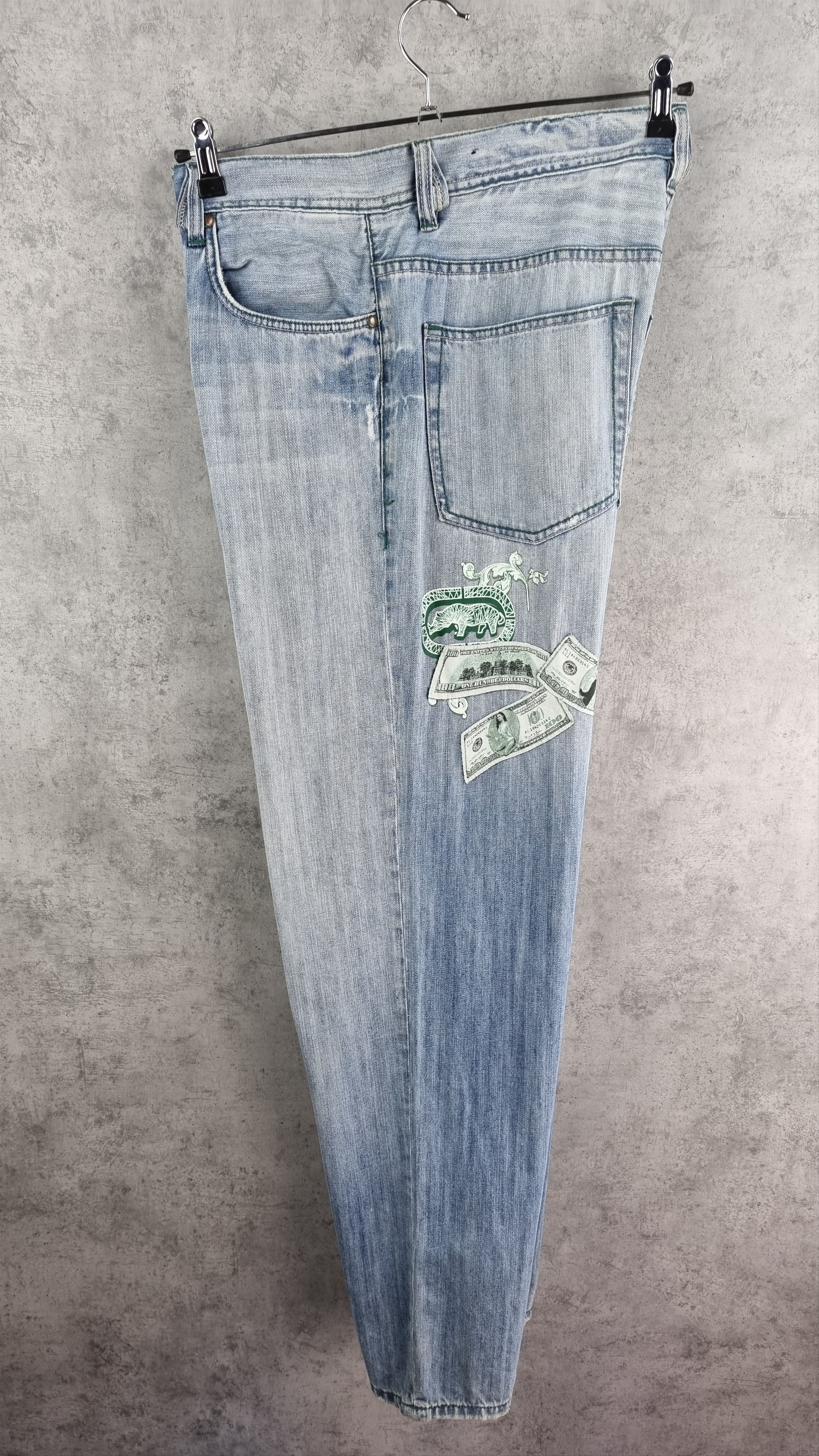 Ecko Unltd. Rare Ecko Dollars Big Logo Art Denim Jeans ED HARDY style Size US 34 / EU 50 - 19 Thumbnail