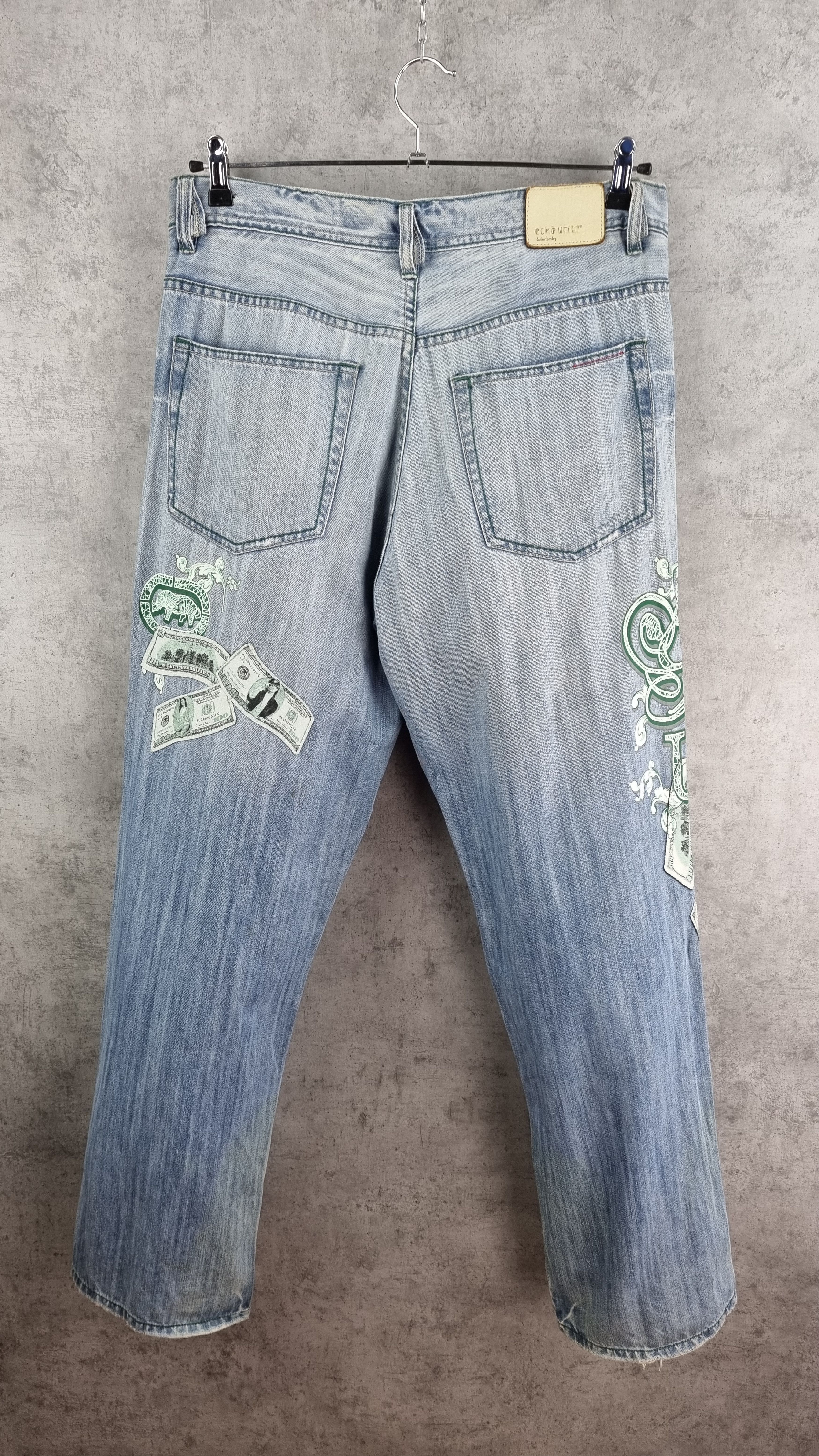 Ecko Unltd. Rare Ecko Dollars Big Logo Art Denim Jeans ED HARDY style Size US 34 / EU 50 - 5 Thumbnail