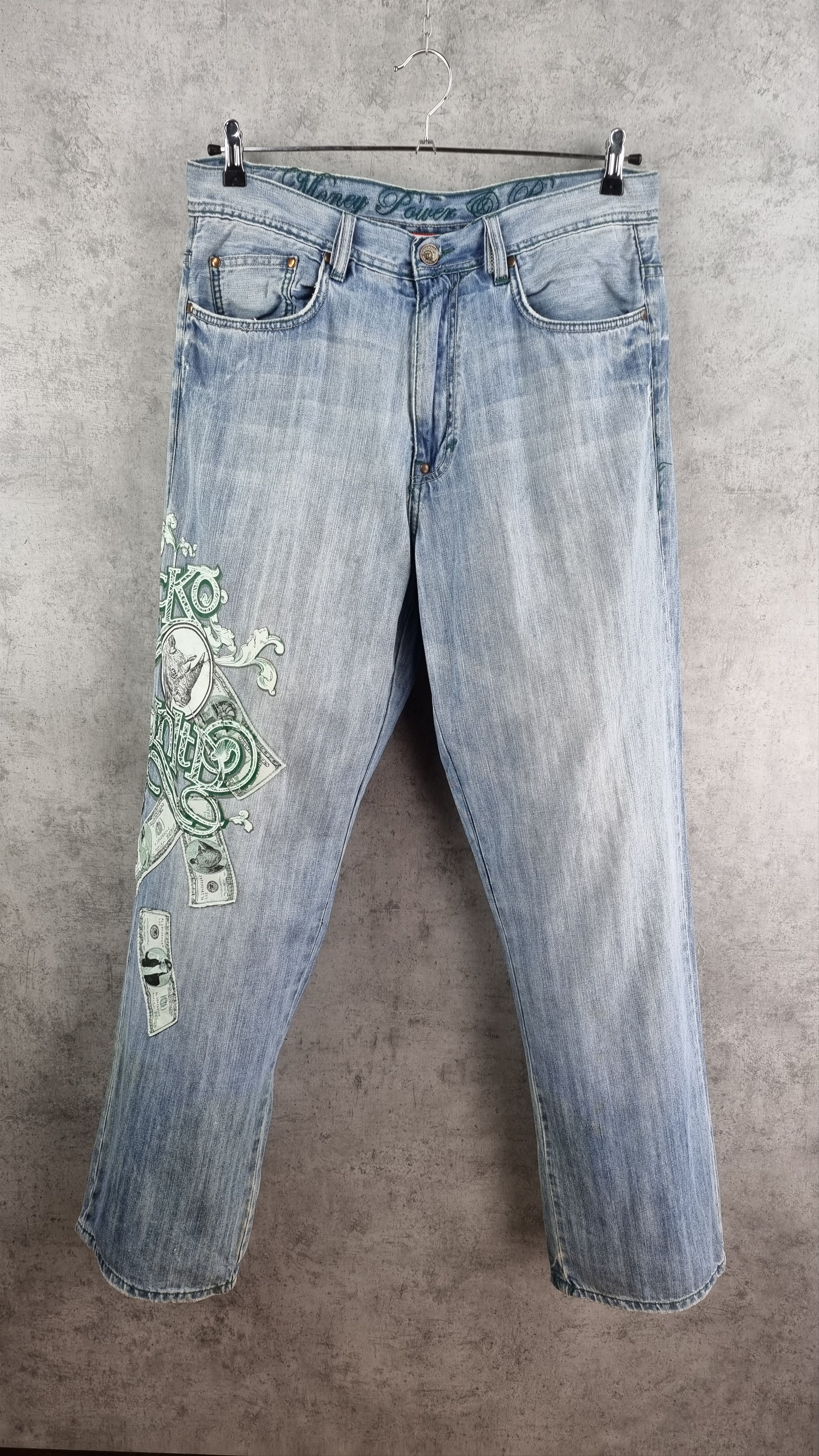 Ecko Unltd. Rare Ecko Dollars Big Logo Art Denim Jeans ED HARDY style Size US 34 / EU 50 - 3 Thumbnail