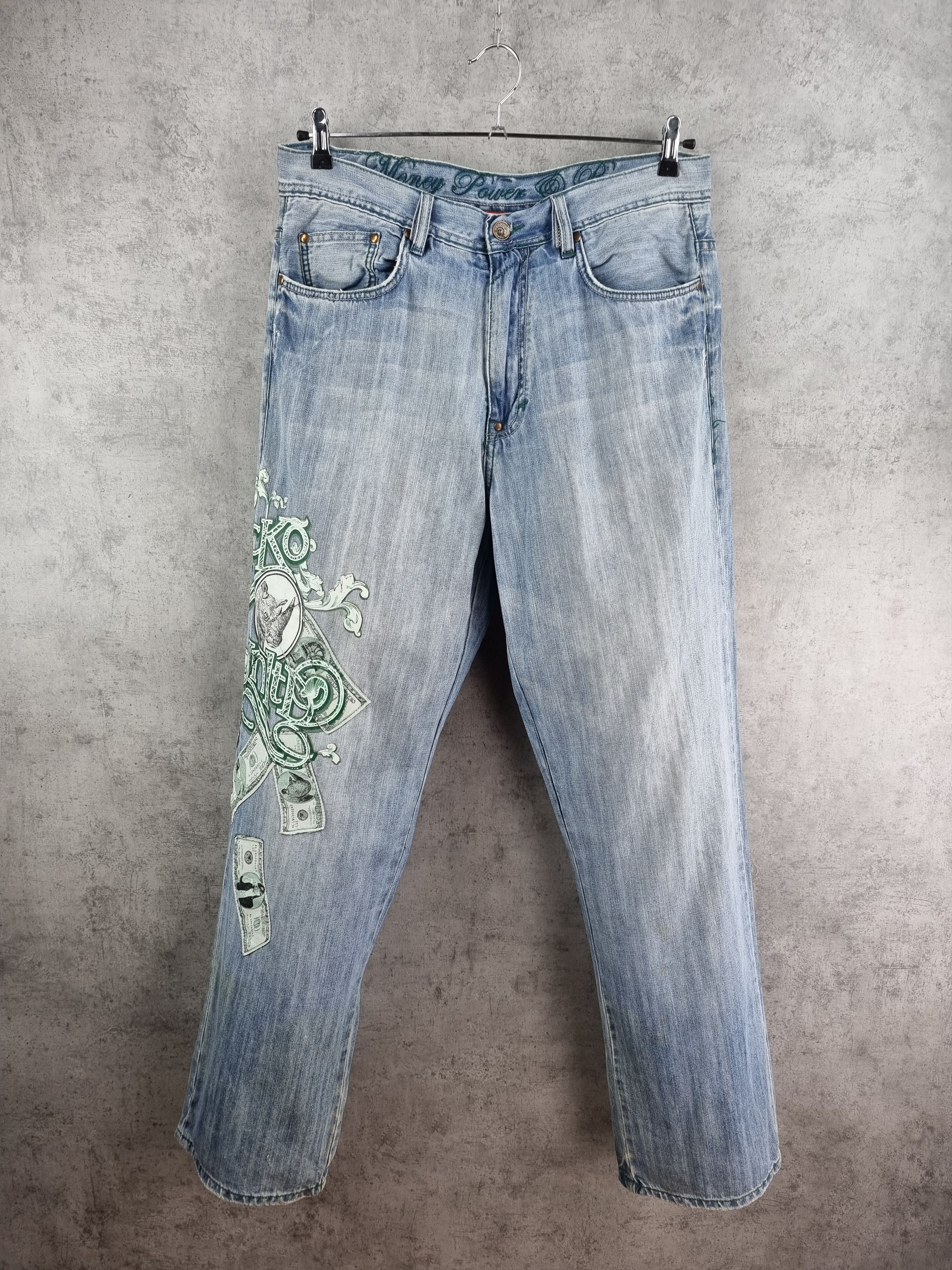 Ecko Unltd. Rare Ecko Dollars Big Logo Art Denim Jeans ED HARDY style Size US 34 / EU 50 - 1 Thumbnail