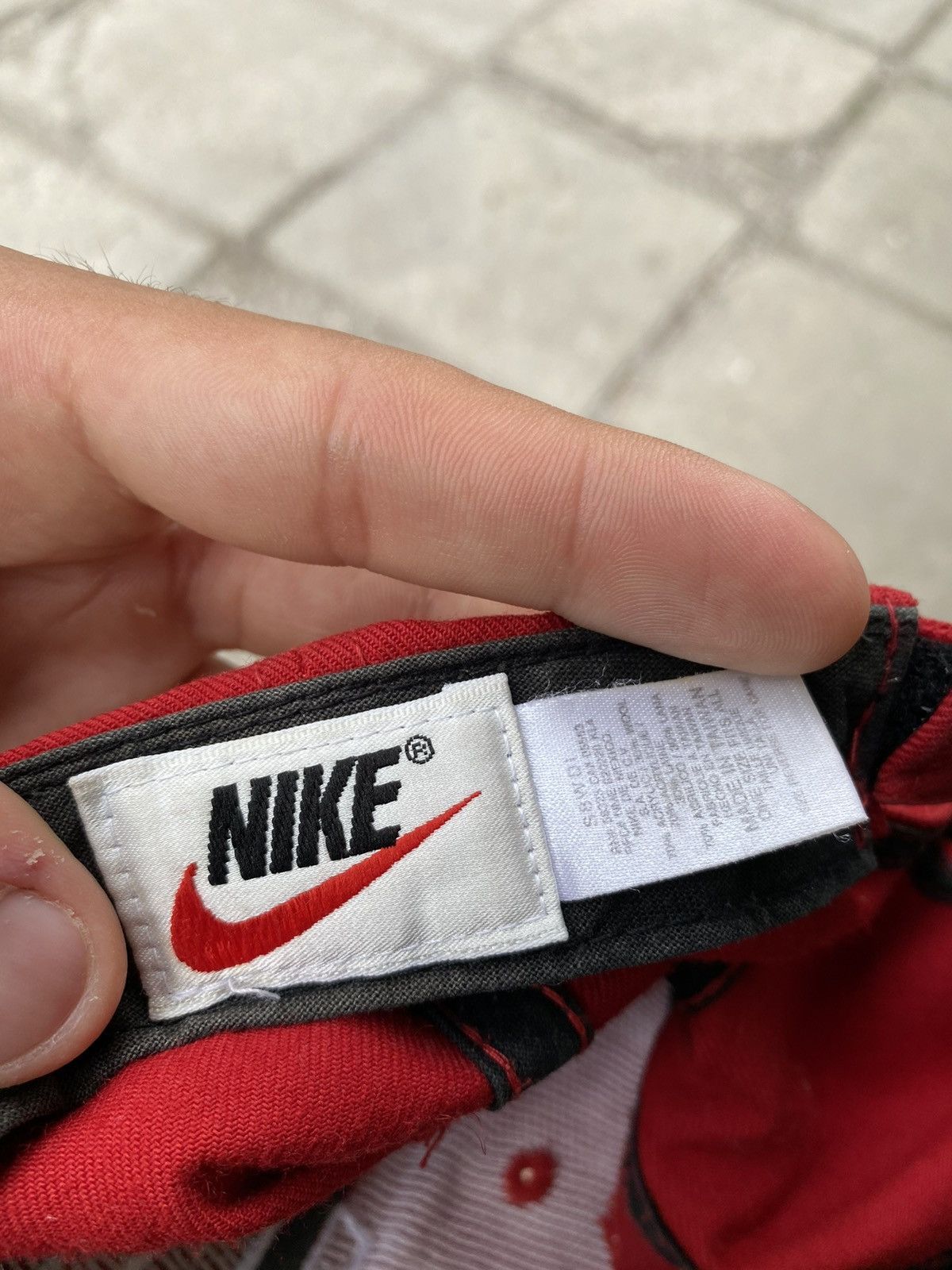 Nike × Vintage Mens Vintage Nike Cap big logo streetwear y2k rare drill Size ONE SIZE - 8 Thumbnail