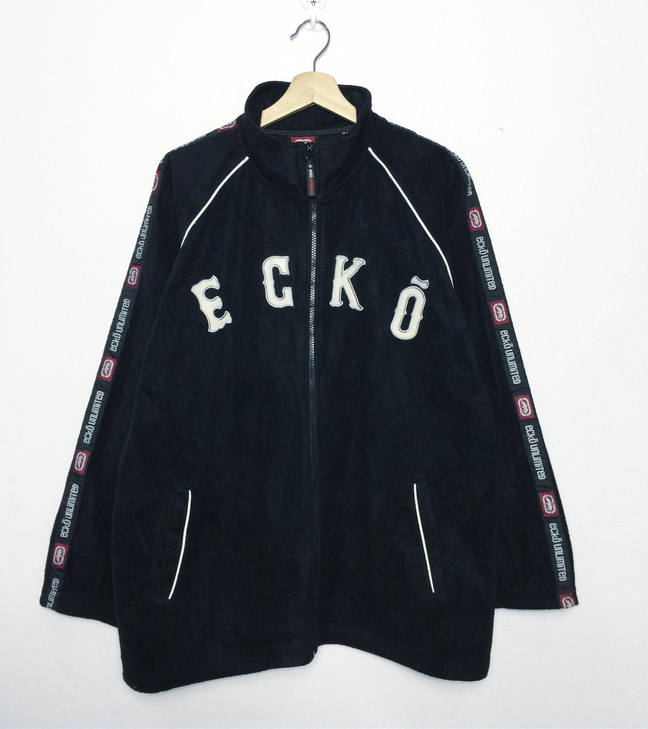 image of Ecko Unltd. Fleece Zipper Sweatshirt in Black, Men's (Size Large)