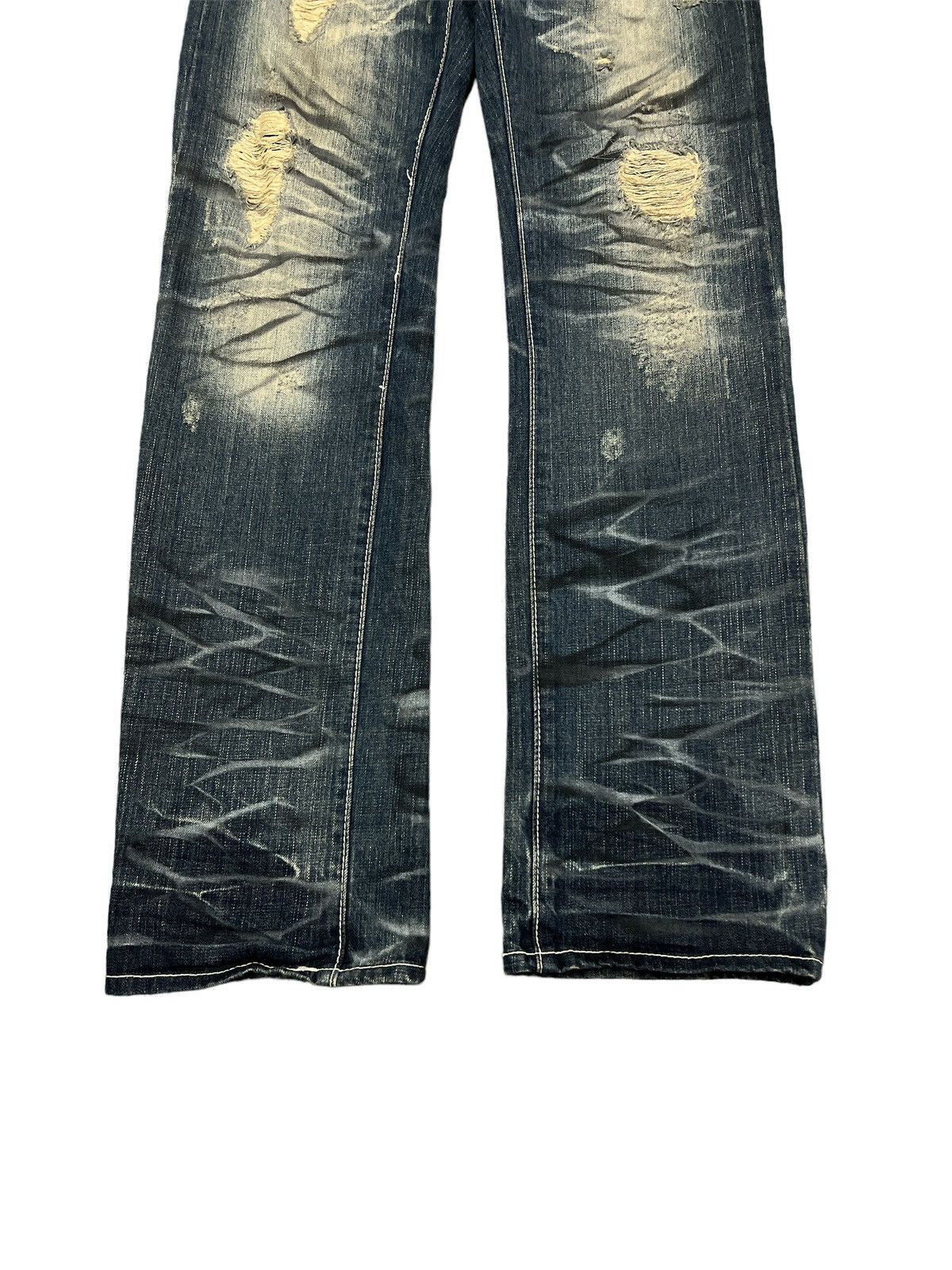 Japanese Brand SICK🔥THRASHED NEUTRAL INFINITY DISTRESSED DENIM PANT Size US 30 / EU 46 - 3 Thumbnail