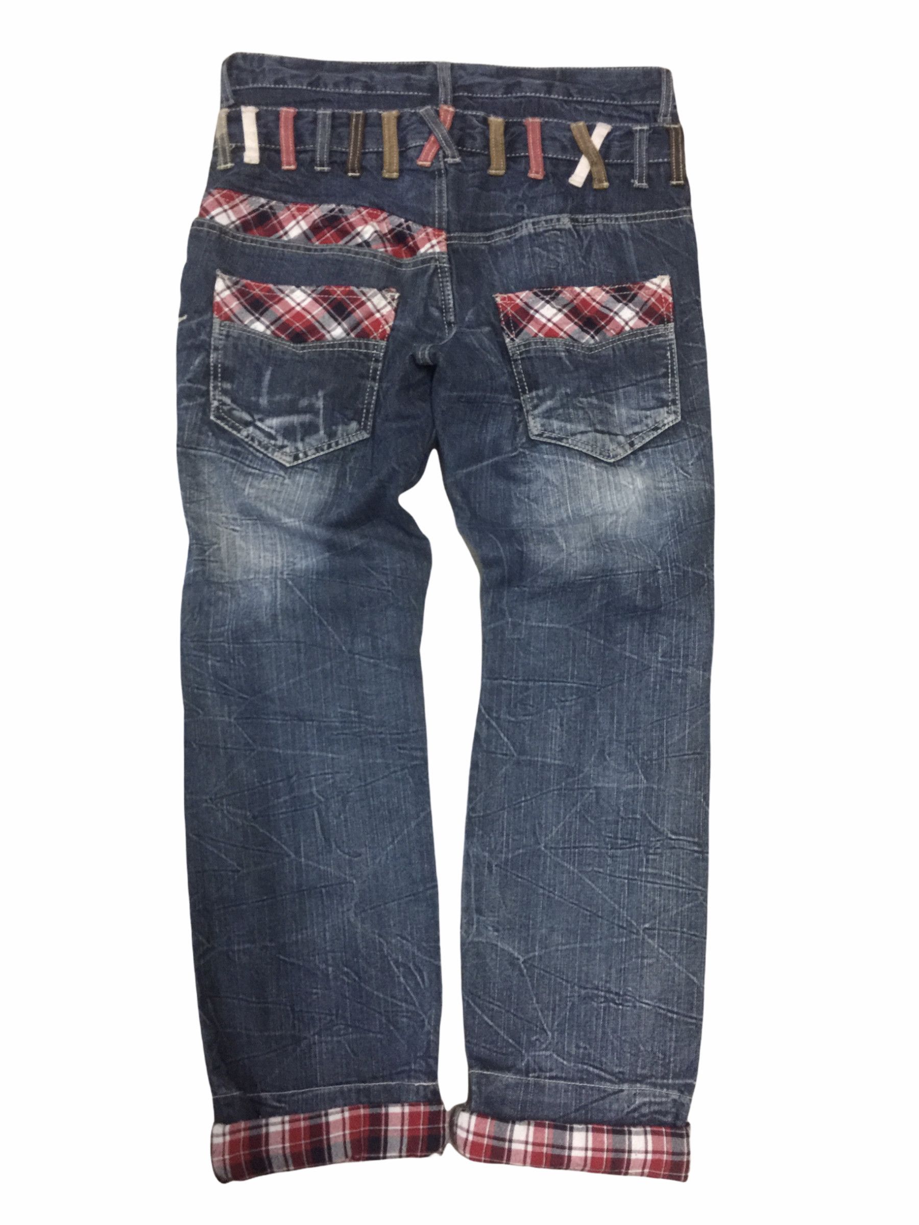Japanese Brand RODDLE Double Waist Multicolored Belt Loop Jeans Size US 34 / EU 50 - 6 Thumbnail