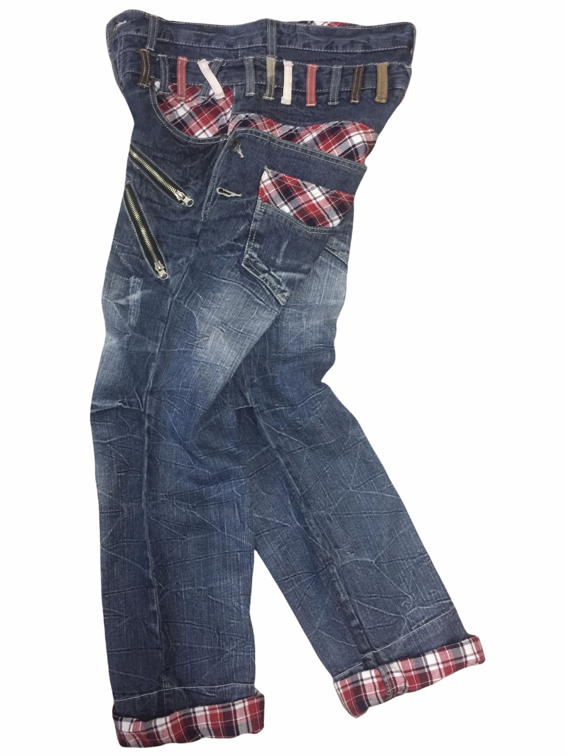 Japanese Brand RODDLE Double Waist Multicolored Belt Loop Jeans Size US 34 / EU 50 - 11 Thumbnail