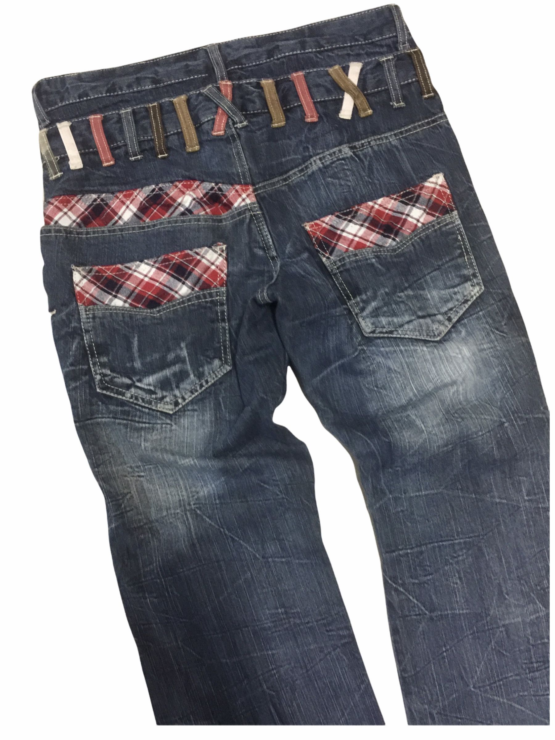 Japanese Brand RODDLE Double Waist Multicolored Belt Loop Jeans Size US 34 / EU 50 - 7 Thumbnail
