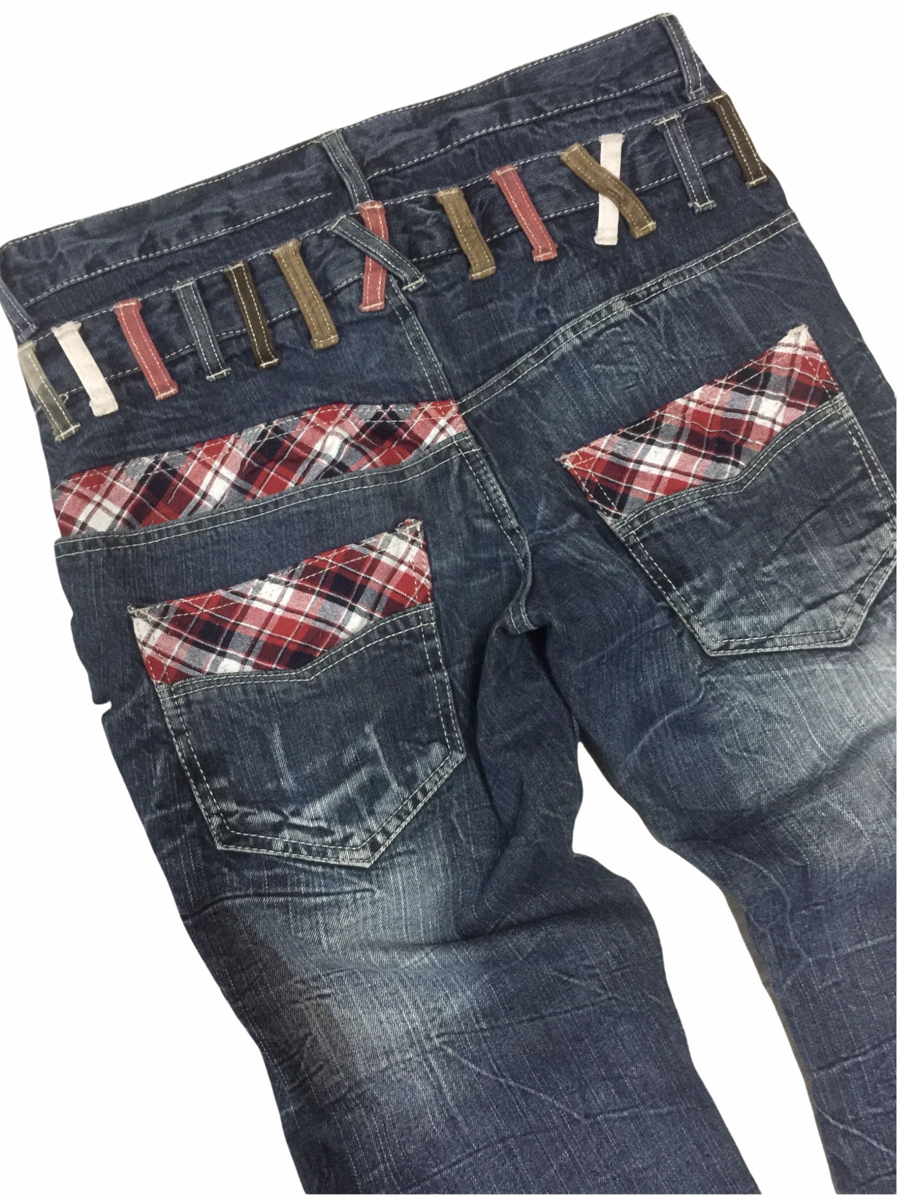 Japanese Brand RODDLE Double Waist Multicolored Belt Loop Jeans Size US 34 / EU 50 - 9 Thumbnail