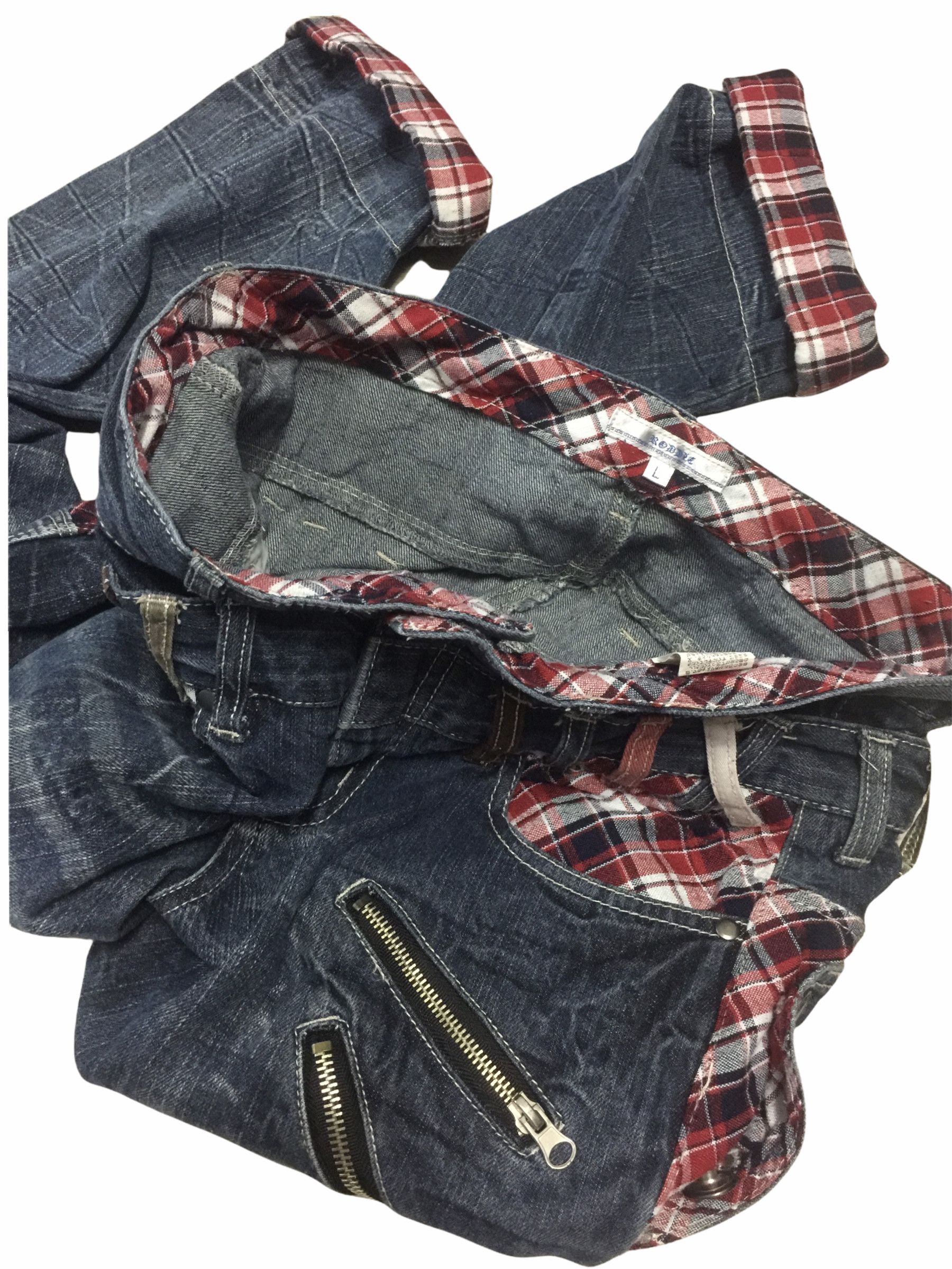 Japanese Brand RODDLE Double Waist Multicolored Belt Loop Jeans Size US 34 / EU 50 - 10 Thumbnail