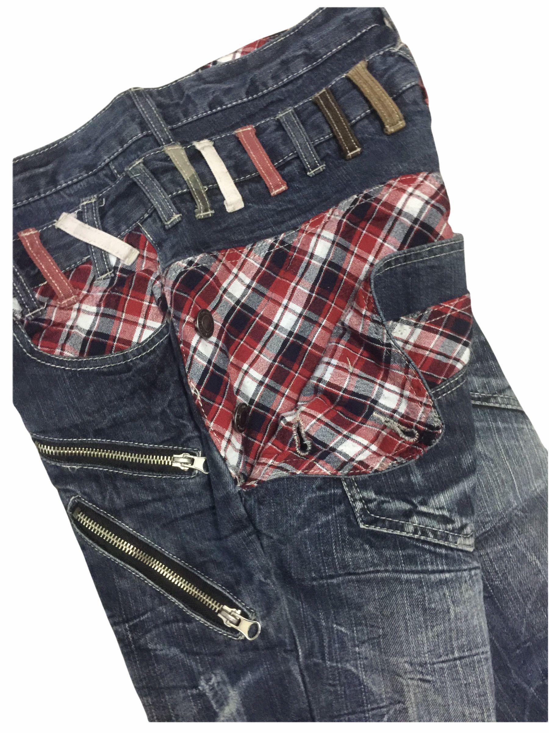 Japanese Brand RODDLE Double Waist Multicolored Belt Loop Jeans Size US 34 / EU 50 - 12 Thumbnail