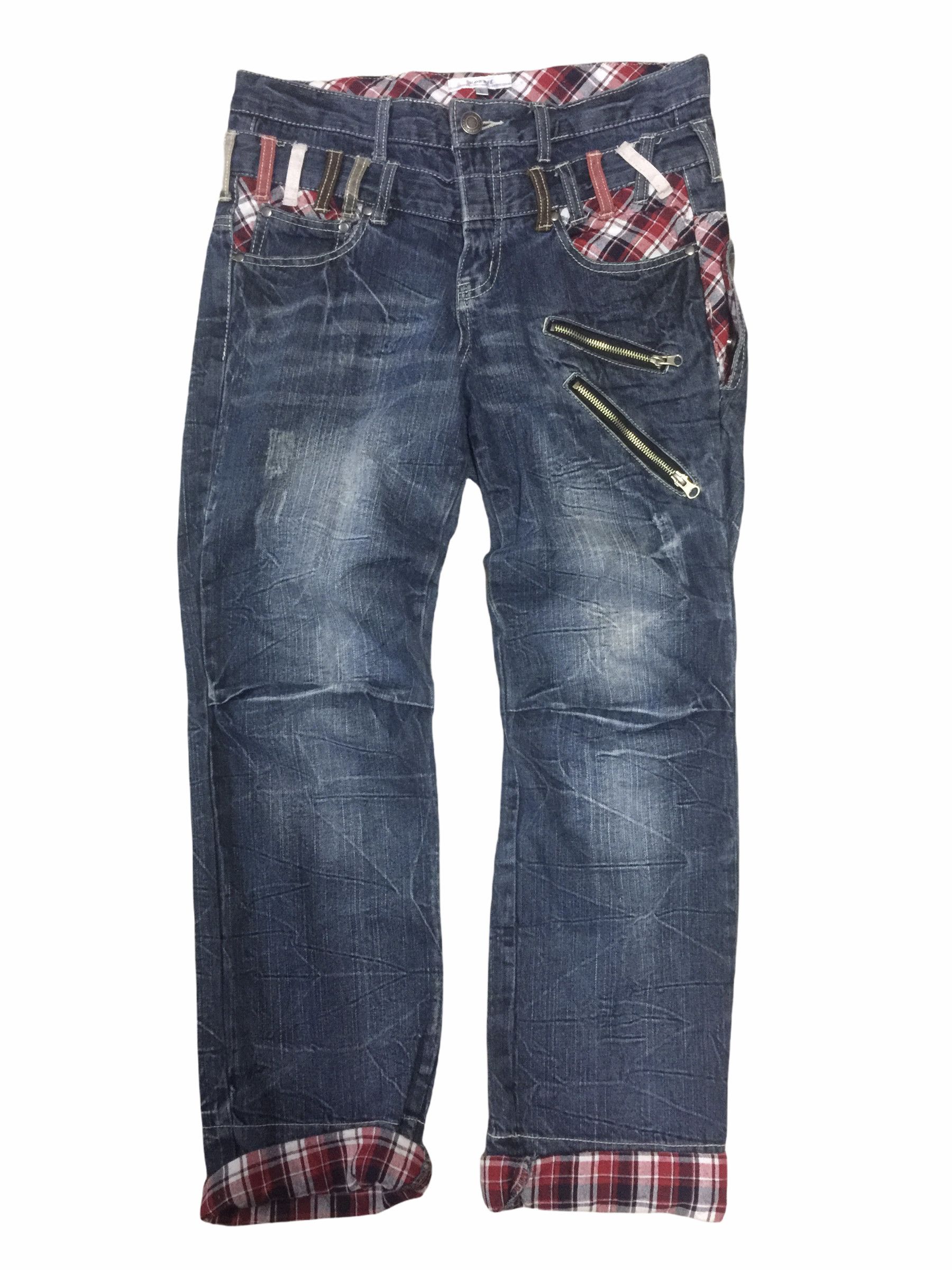 Japanese Brand RODDLE Double Waist Multicolored Belt Loop Jeans Size US 34 / EU 50 - 1 Thumbnail