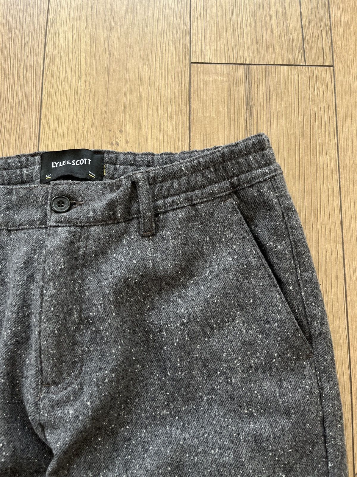 Lyle & Scott Lyle & Scott Salt Pepper Melange Gray Casual Cropped Pants Size US 34 / EU 50 - 5 Thumbnail
