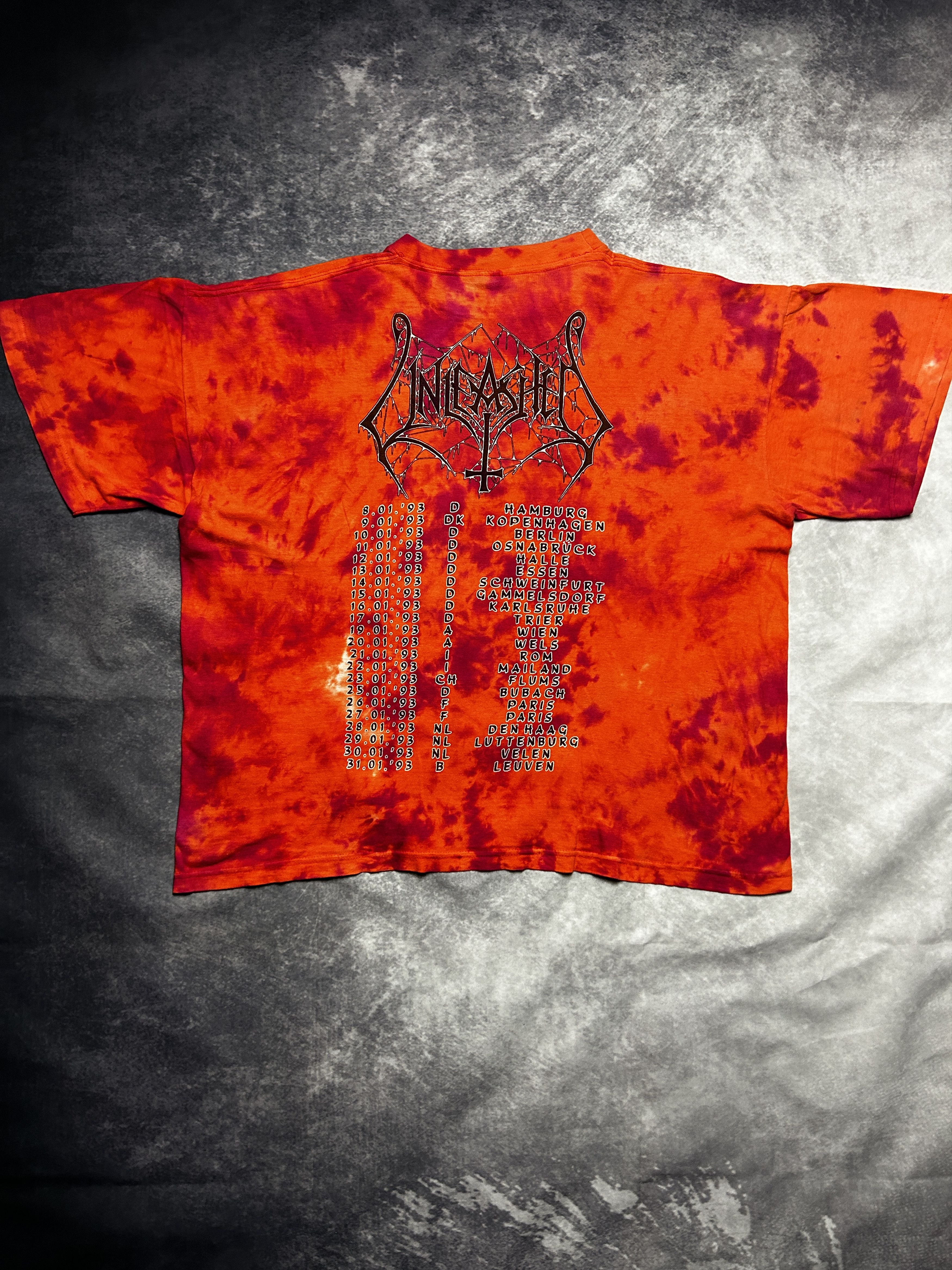 Band Tees Vintage Unleashed Death Metal 1993 Tour Band T-shirt Size US XL / EU 56 / 4 - 2 Thumbnail