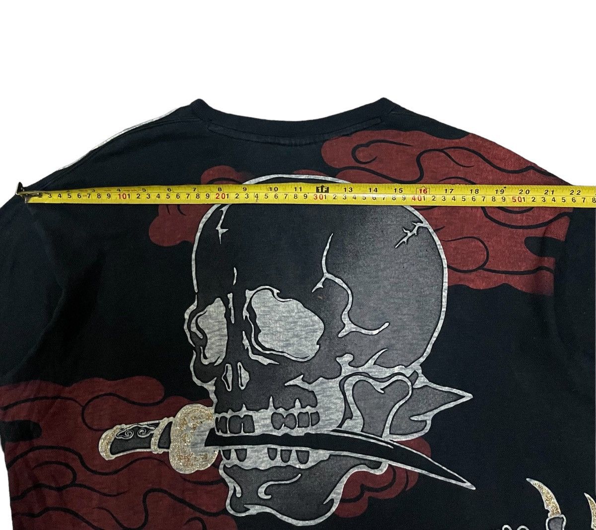 Kamakura Vintage Japan Strange Heaven Overprint Sukajan Skull Dragon Size US L / EU 52-54 / 3 - 12 Thumbnail