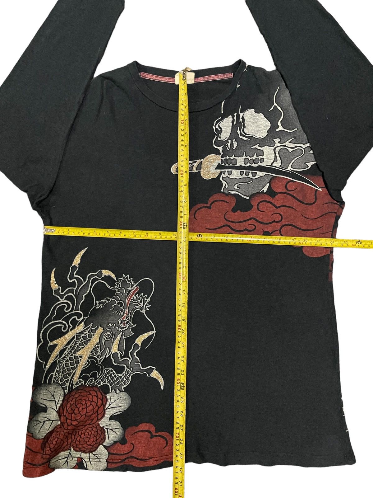 Kamakura Vintage Japan Strange Heaven Overprint Sukajan Skull Dragon Size US L / EU 52-54 / 3 - 10 Thumbnail
