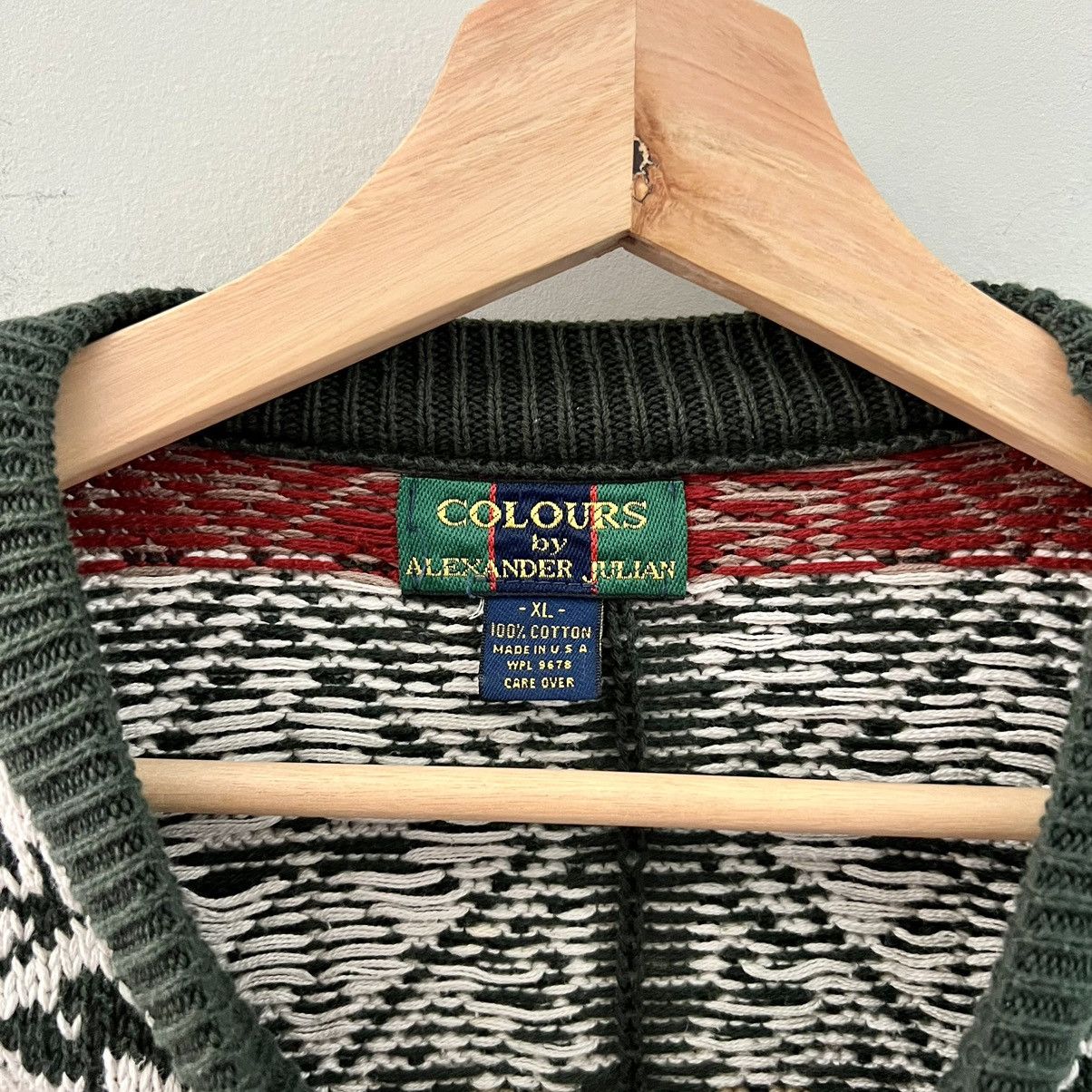 Alexander Julian × Vintage VTG 90s Colours by Alexander Julian Geometric Knit Sweater Size US XL / EU 56 / 4 - 2 Thumbnail