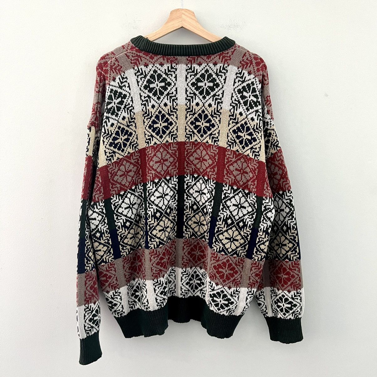Alexander Julian × Vintage VTG 90s Colours by Alexander Julian Geometric Knit Sweater Size US XL / EU 56 / 4 - 3 Thumbnail
