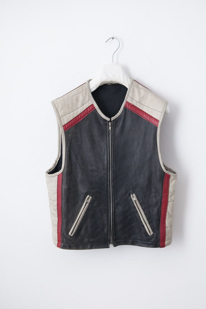 image of Vintage 1990's Riding Leather Vest, Men's (Size Small)