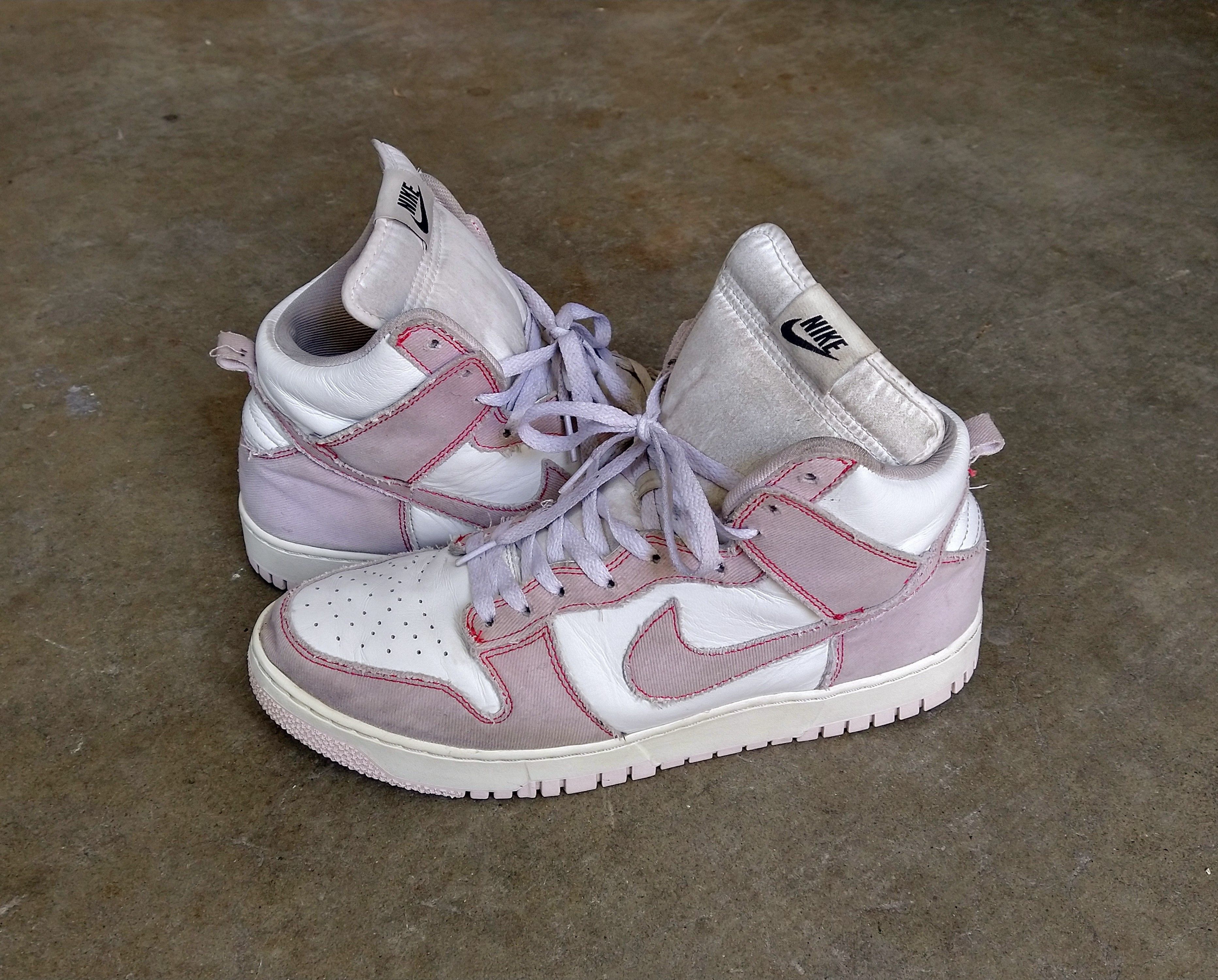 Nike Nike Dunk High 1985 Barely Rose 12 Pink Denim DQ8799-100 Size US 12 / EU 45 - 2 Thumbnail