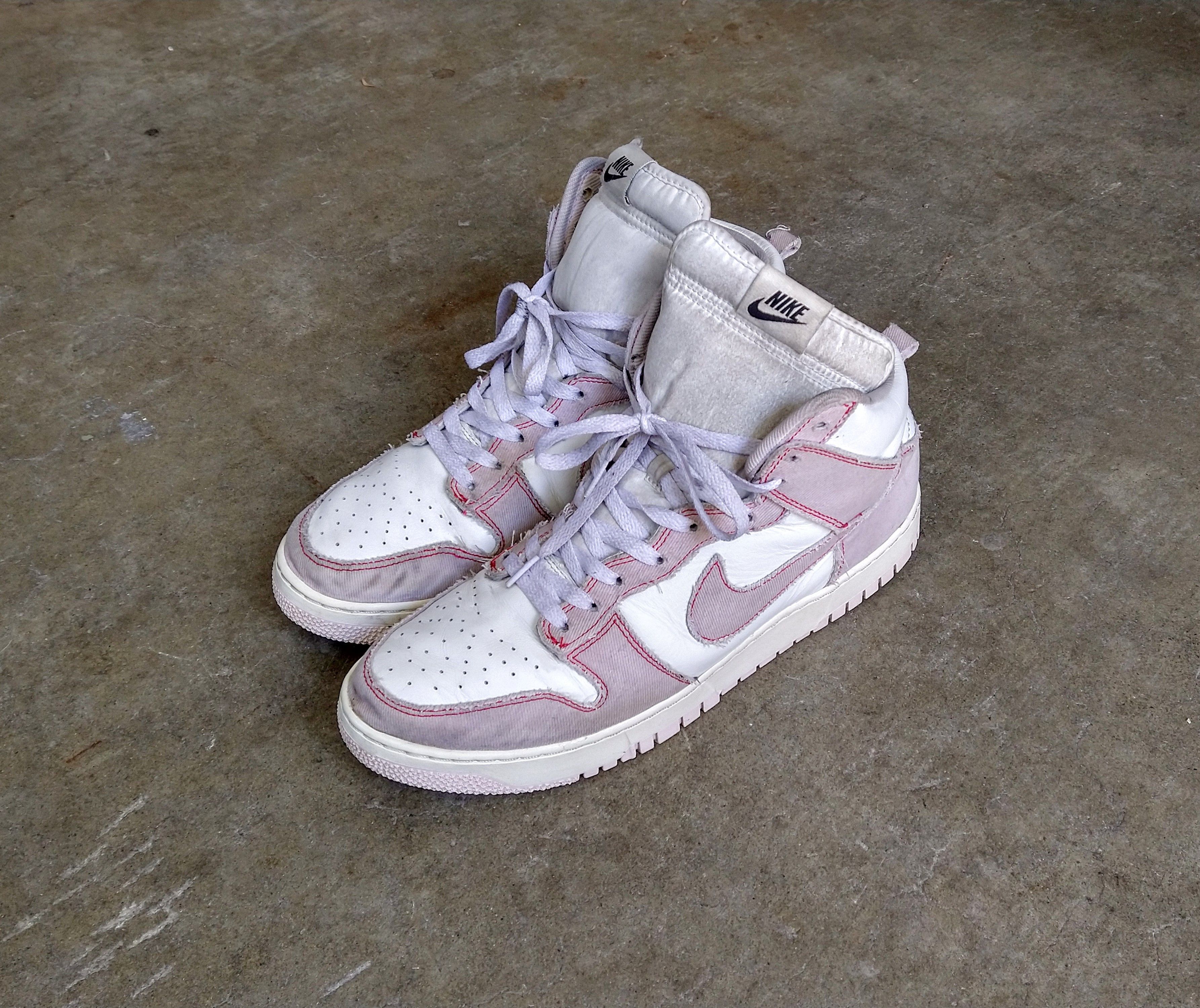 Nike Nike Dunk High 1985 Barely Rose 12 Pink Denim DQ8799-100 Size US 12 / EU 45 - 1 Thumbnail