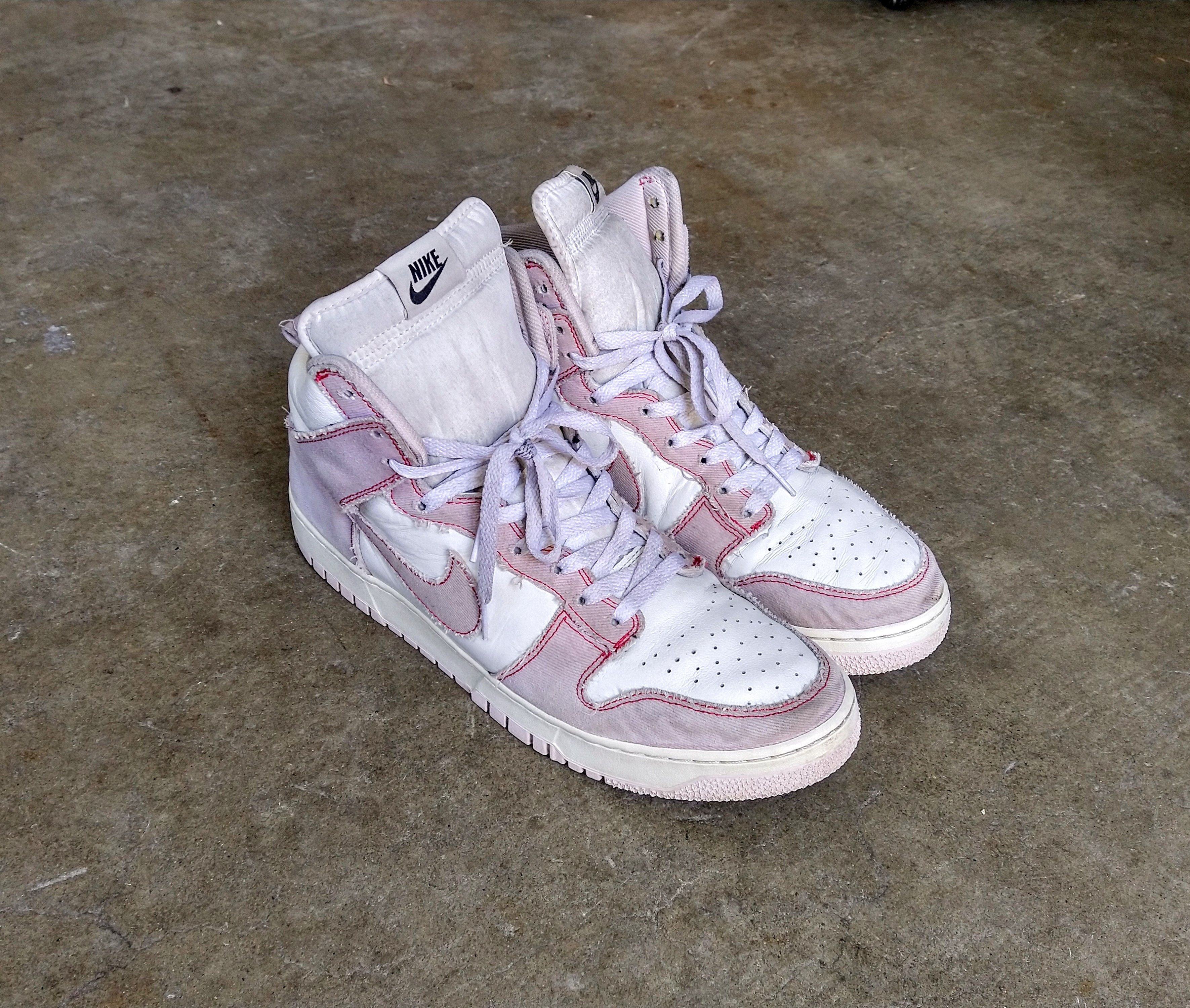 Nike Nike Dunk High 1985 Barely Rose 12 Pink Denim DQ8799-100 Size US 12 / EU 45 - 3 Thumbnail