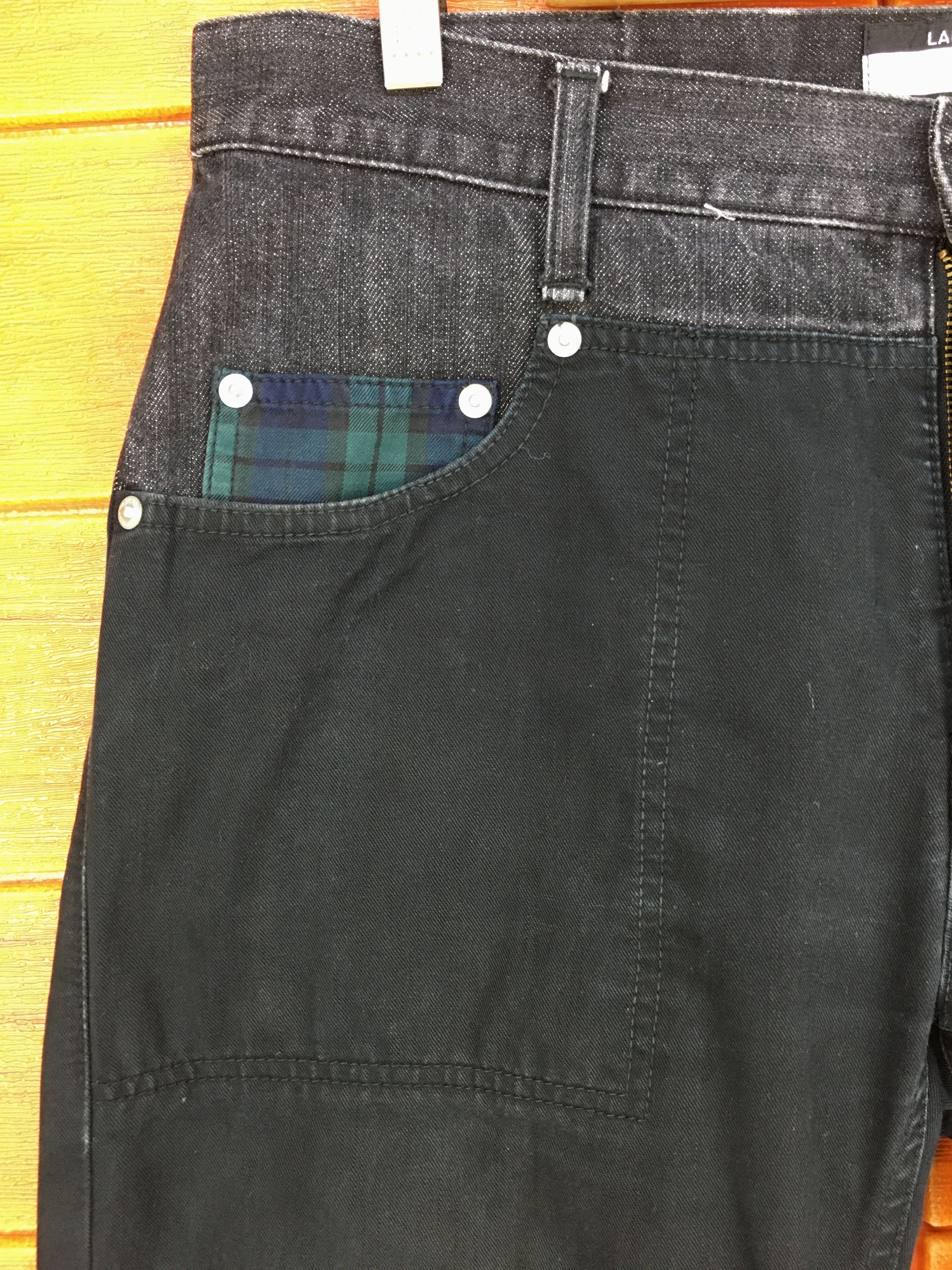 Montage Vintage 90s MONTAGE Japan Two Tone Split Denim Jeans Size US 32 / EU 48 - 2 Thumbnail