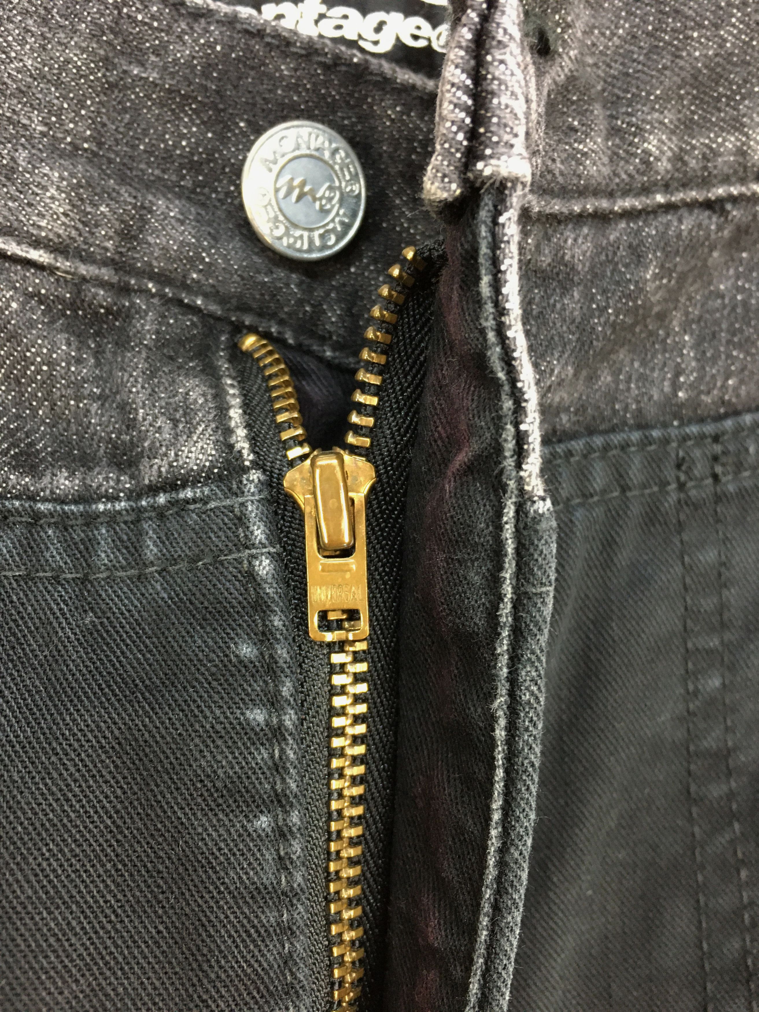 Montage Vintage 90s MONTAGE Japan Two Tone Split Denim Jeans Size US 32 / EU 48 - 20 Thumbnail