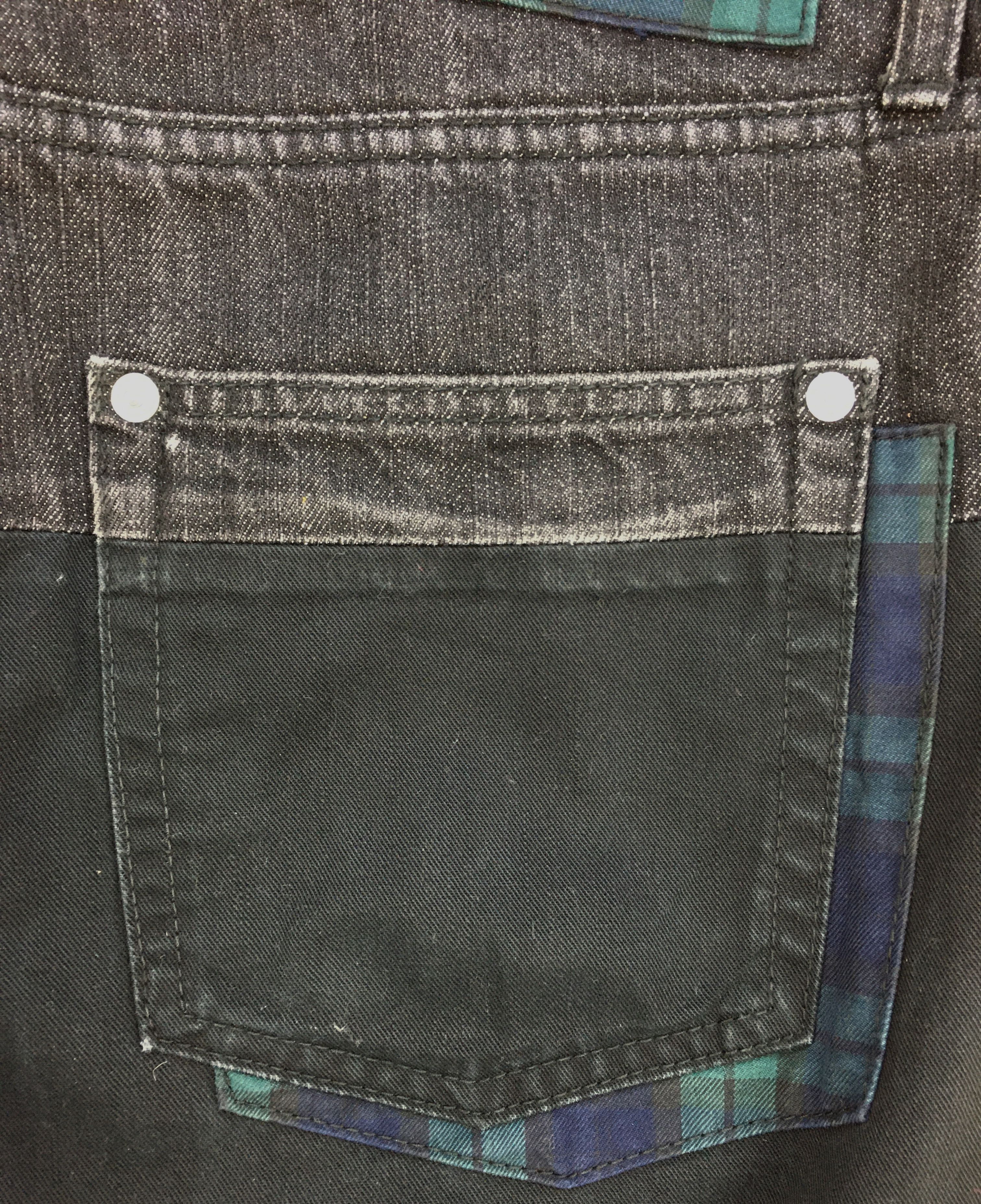 Montage Vintage 90s MONTAGE Japan Two Tone Split Denim Jeans Size US 32 / EU 48 - 17 Thumbnail