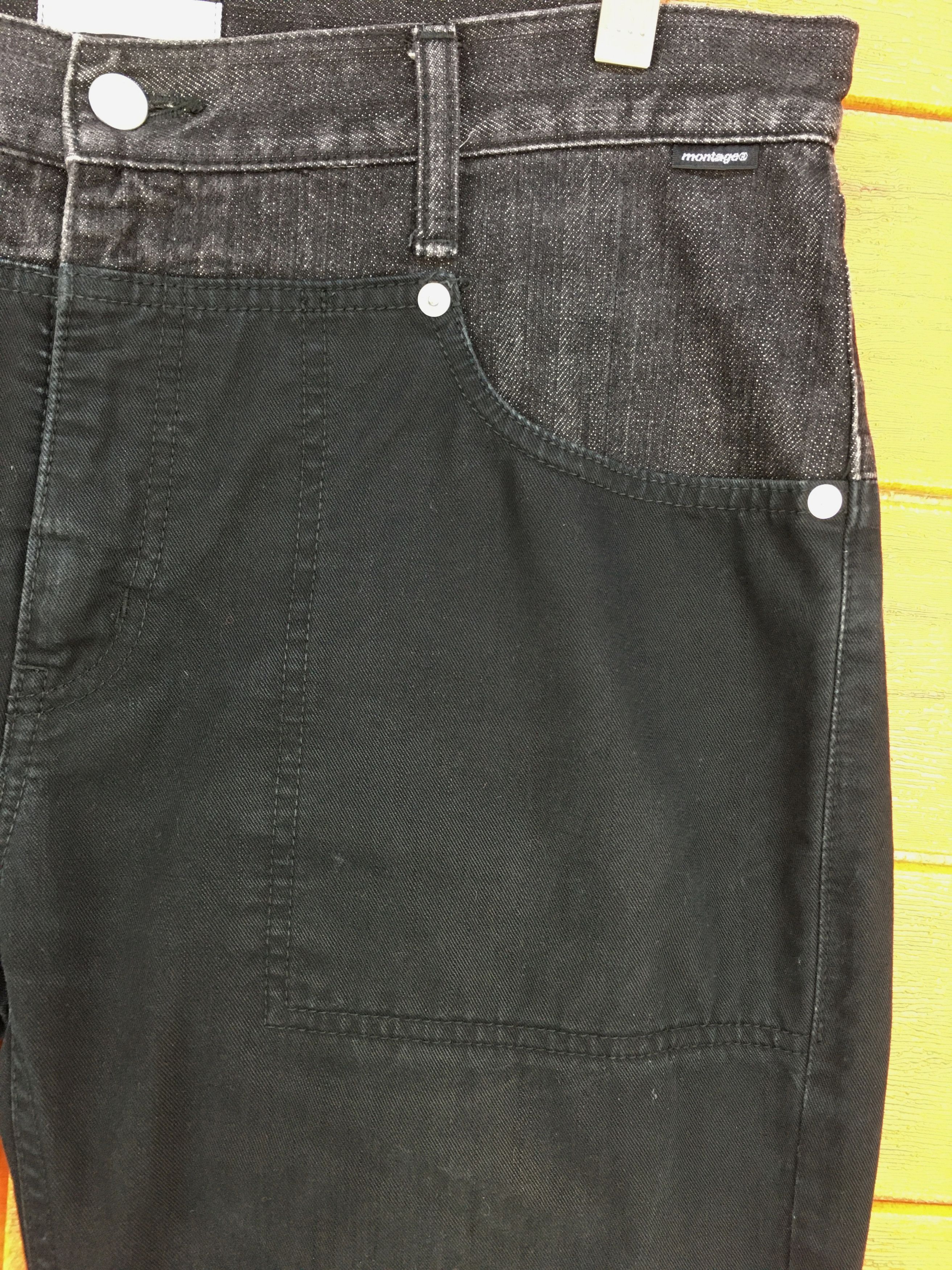 Montage Vintage 90s MONTAGE Japan Two Tone Split Denim Jeans Size US 32 / EU 48 - 3 Thumbnail