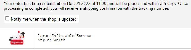 Supreme Supreme Large Inflatable Snowman Size ONE SIZE - 3 Thumbnail