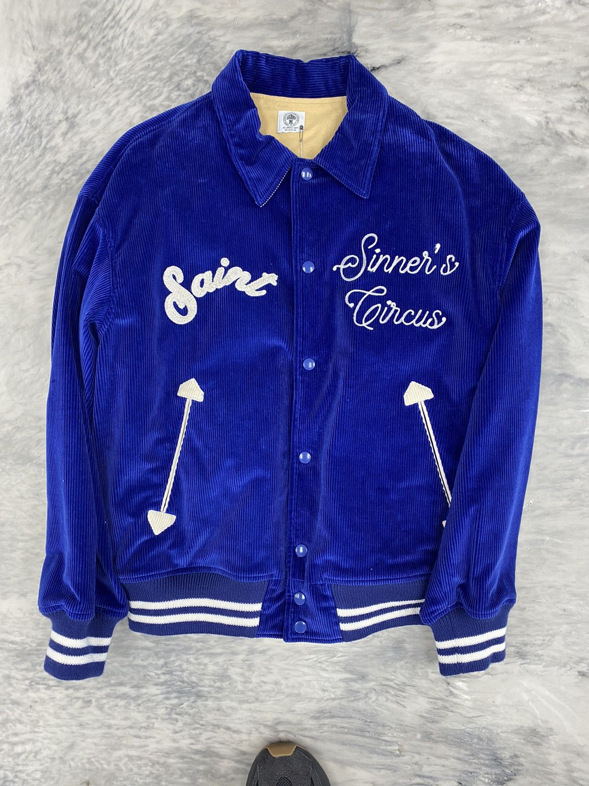 Saint Michael Saint Michael Saint Sinner Circus corduroy varsity jacket Size US M / EU 48-50 / 2 - 2 Thumbnail