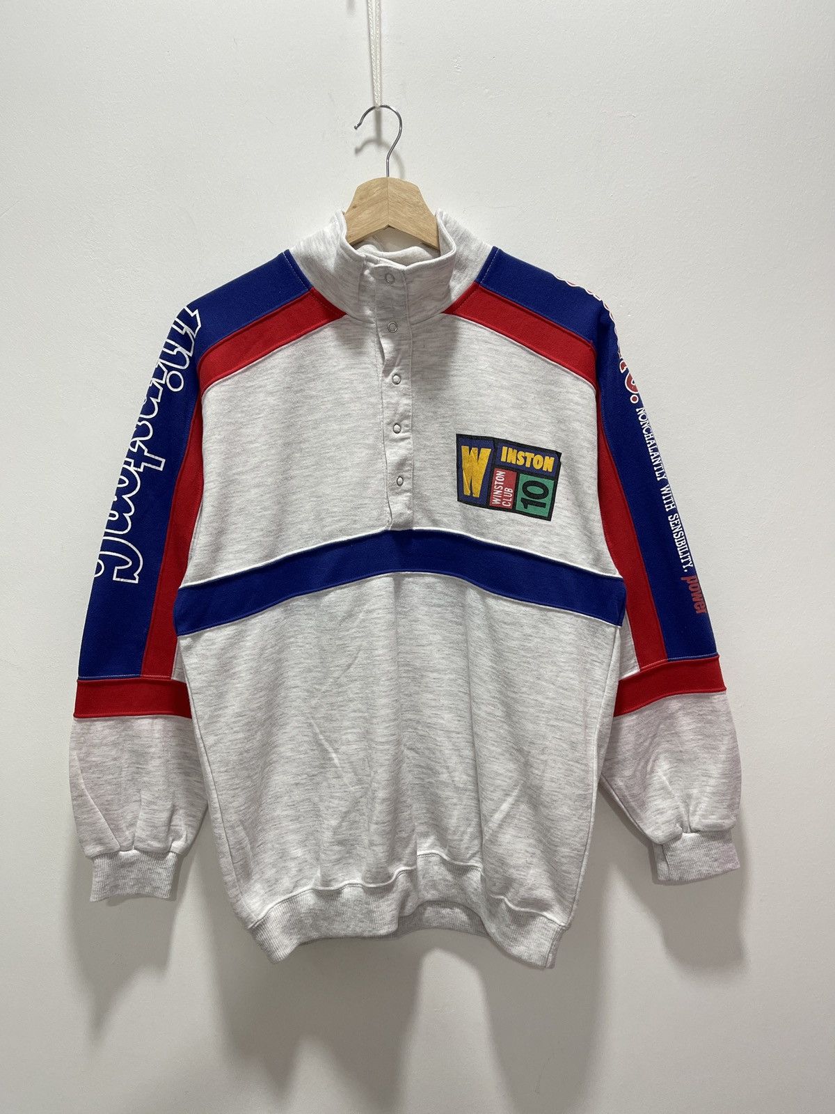 Japanese Brand × Vintage VINTAGE WINSTON CLUB HALF BUTTON SWEATSHIRT Size US S / EU 44-46 / 1 - 1 Thumbnail