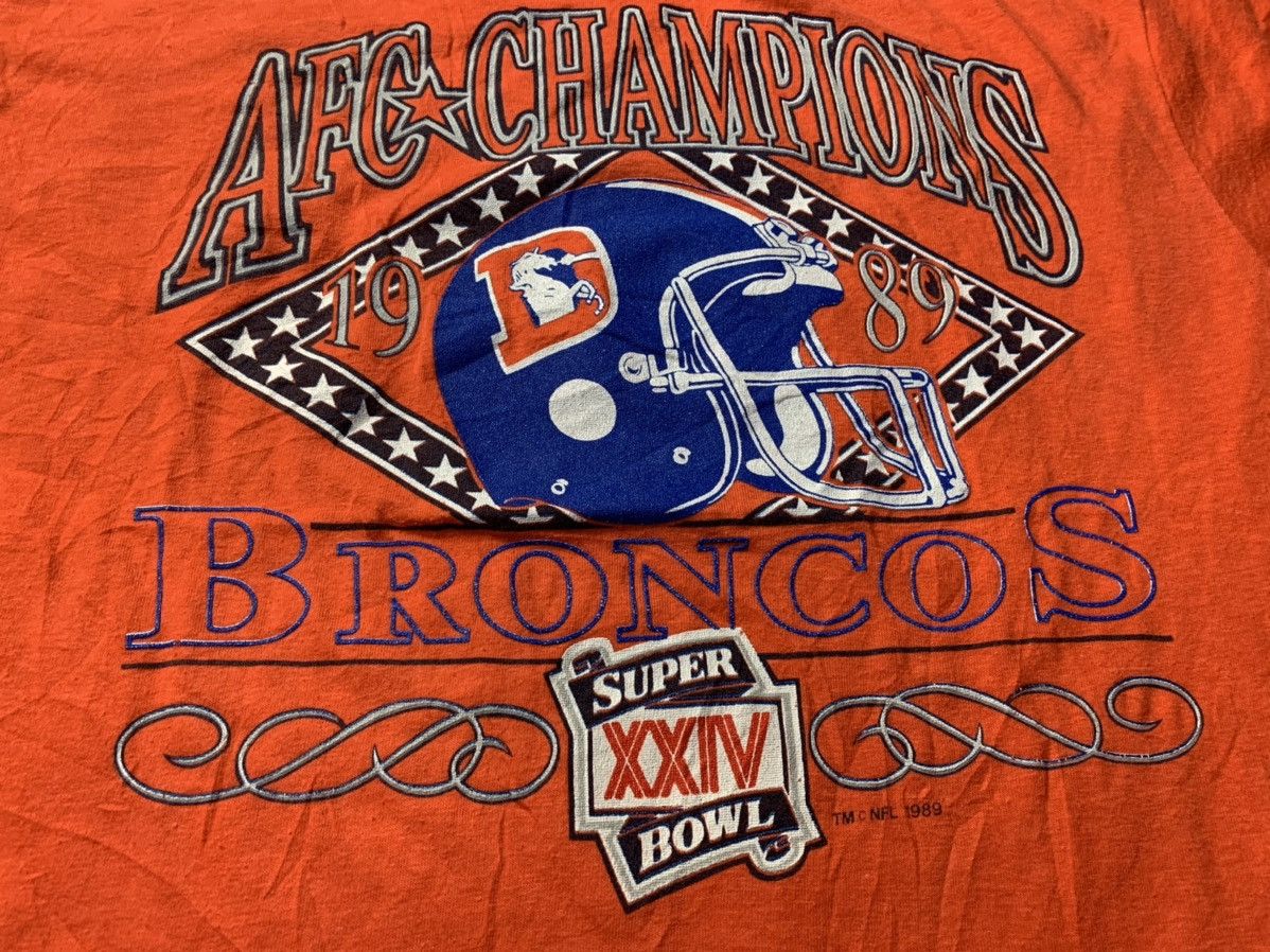 Logo 7 Vintage 80s 1989 AFC Champion Broncos Super Bowl Size US M / EU 48-50 / 2 - 2 Thumbnail