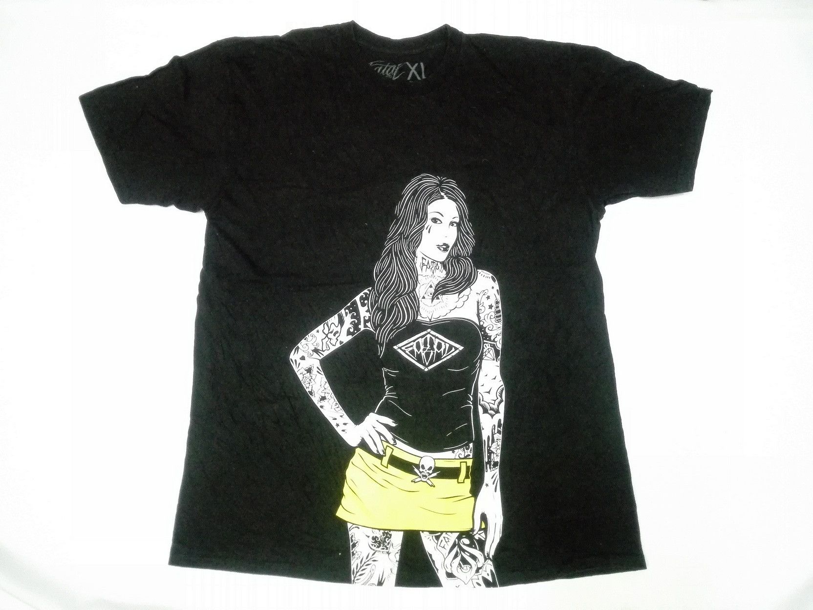 image of Hippie Sex Fatal Tattoo Art Cool Graphic Women Gangsta Tee in Black