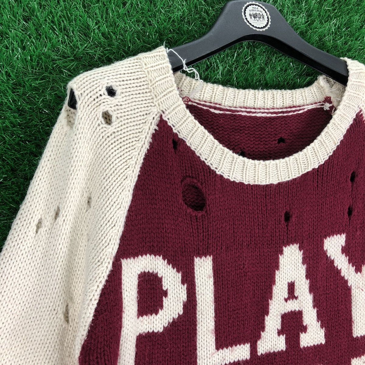 Seditionaries Vintage 80's Knit Sweater Play Shop Distressed Punk Design Size S / US 4 / IT 40 - 2 Thumbnail