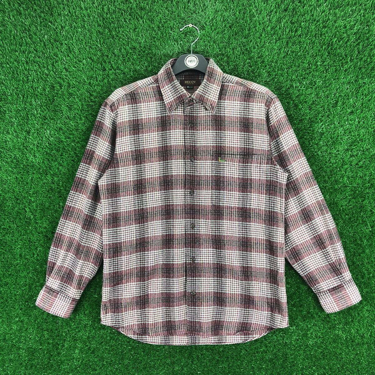 image of Wool Flannel Tartan Check By Decoy in Red Tartan, Men's (Size Small)
