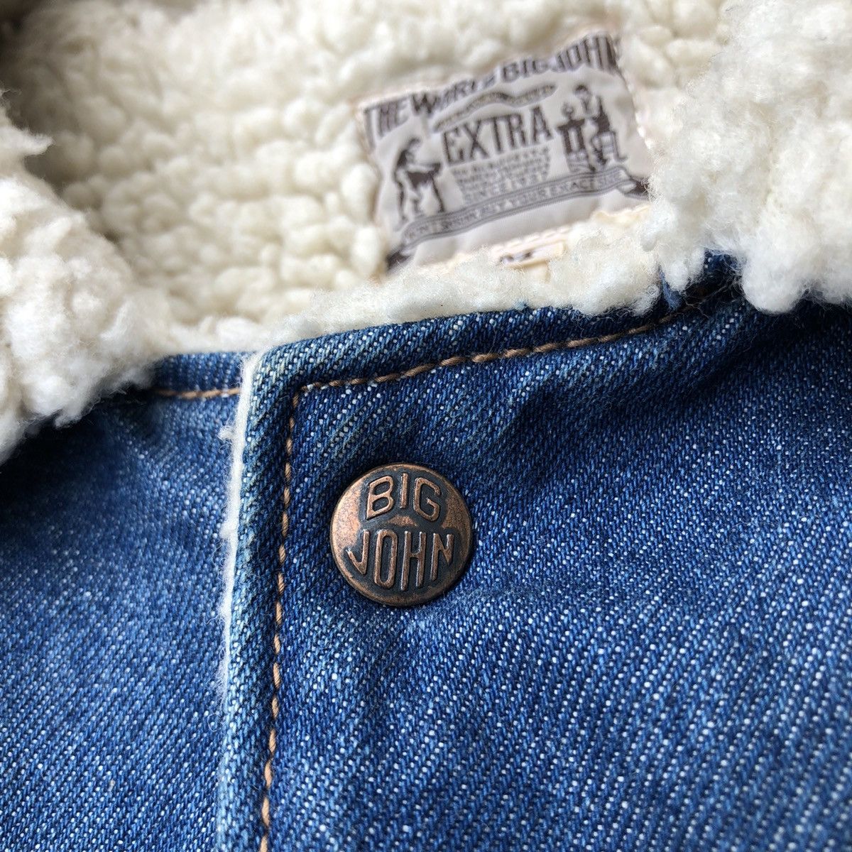 Big John Vintage Big John Denim Lined Sherpa Jacket For Women Size M / US 6-8 / IT 42-44 - 7 Thumbnail