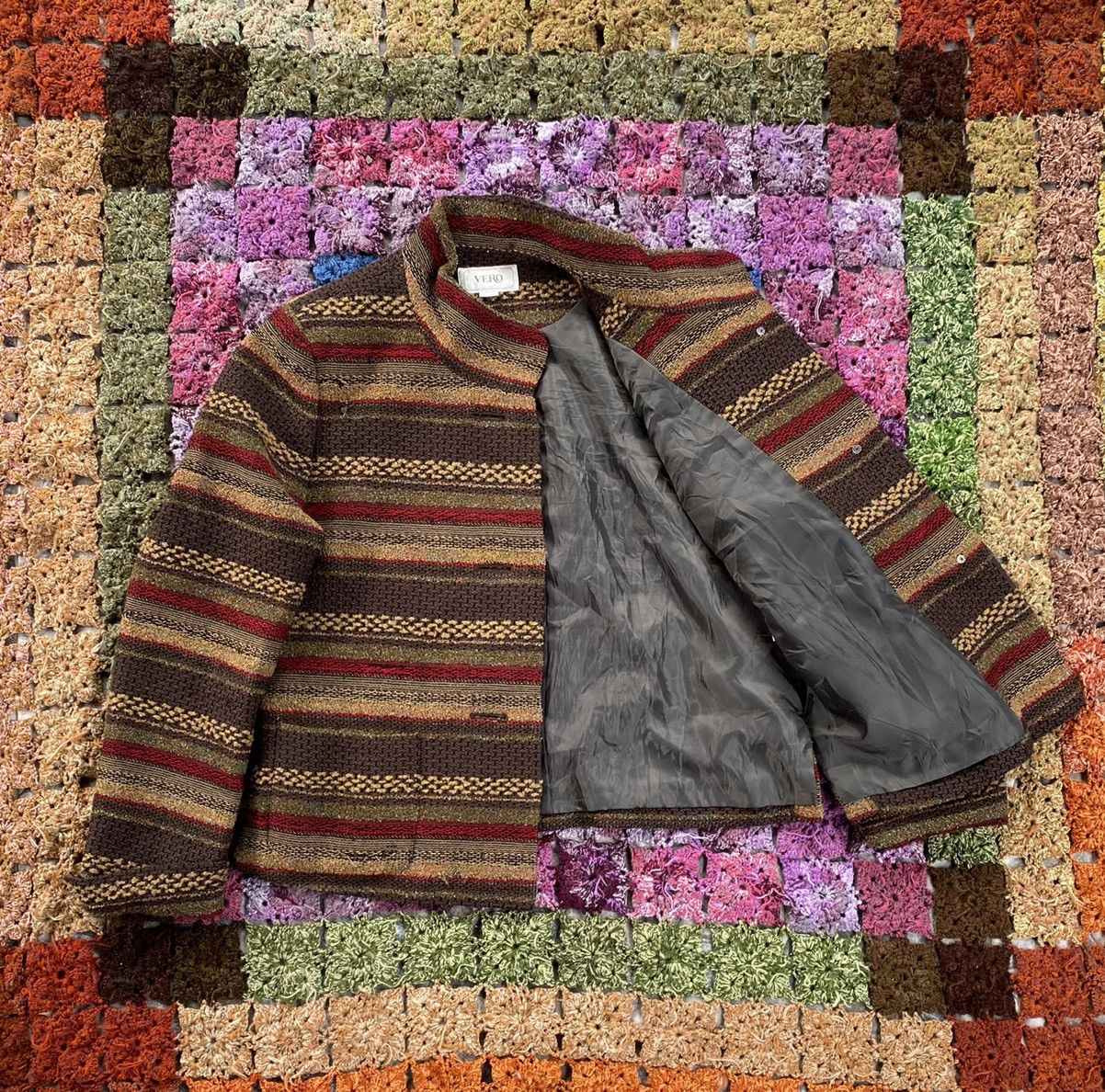 Japanese Brand Vintage Vero Striped Shirts Button Up Knit Cardigan Size M / US 6-8 / IT 42-44 - 5 Thumbnail